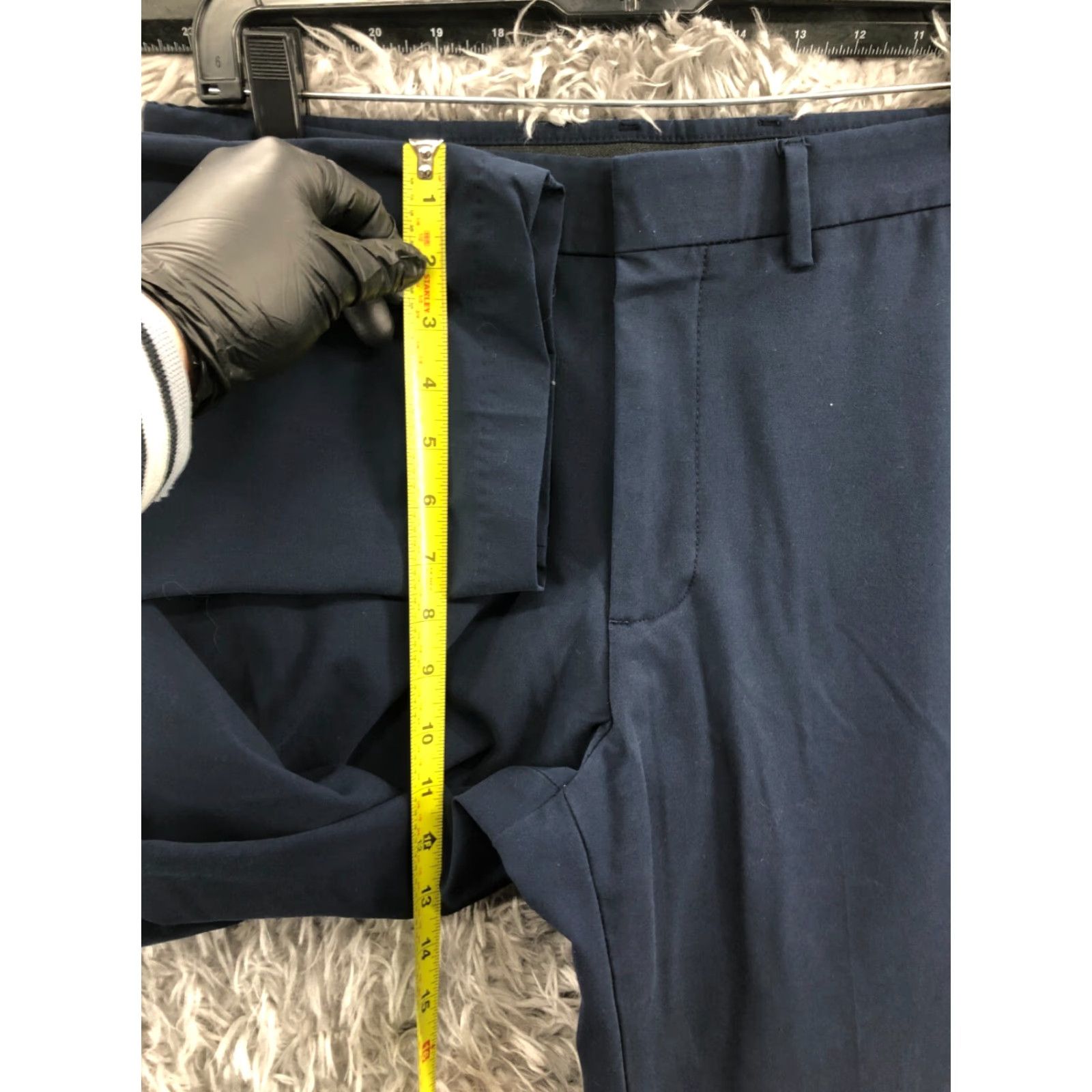 Haggar Haggar Slim Fit Dress Pants Mens 34x32 Blue Hook Eye Slim Straight 5-Pocket Cotton Nylon Casual Formal Business Mens Size US 34 / EU 50 - 4 Thumbnail