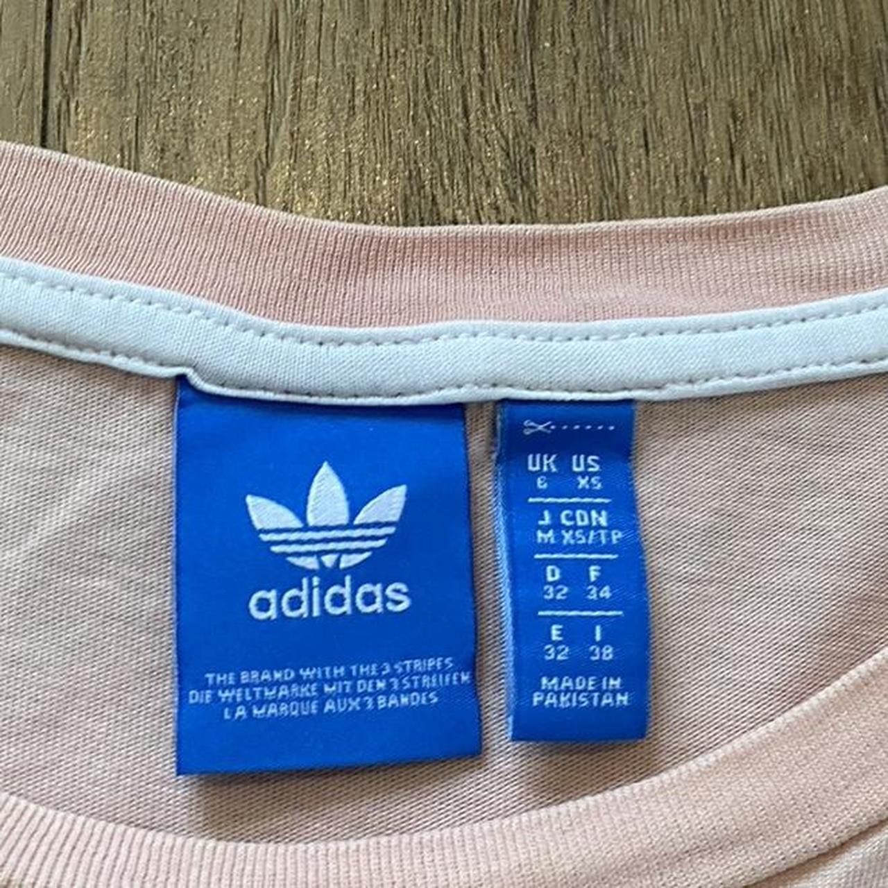 Adidas Pink Adidas cropped tee with white stripes Size US M / EU 48-50 / 2 - 4 Thumbnail