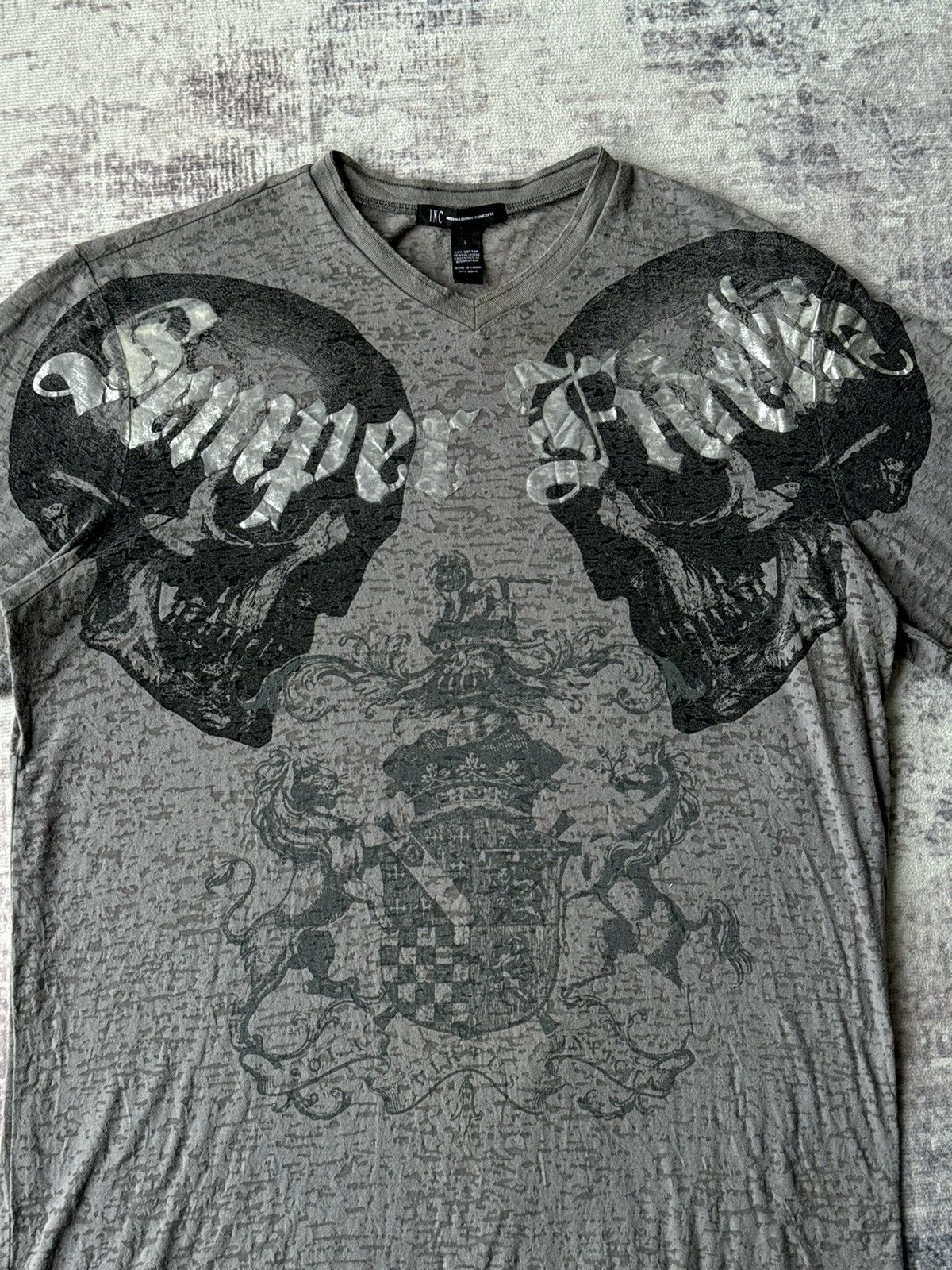 Affliction Punk Affliction INC Siemoer Fedelis Skulls Riot Poem Tees Size US L / EU 52-54 / 3 - 2 Thumbnail