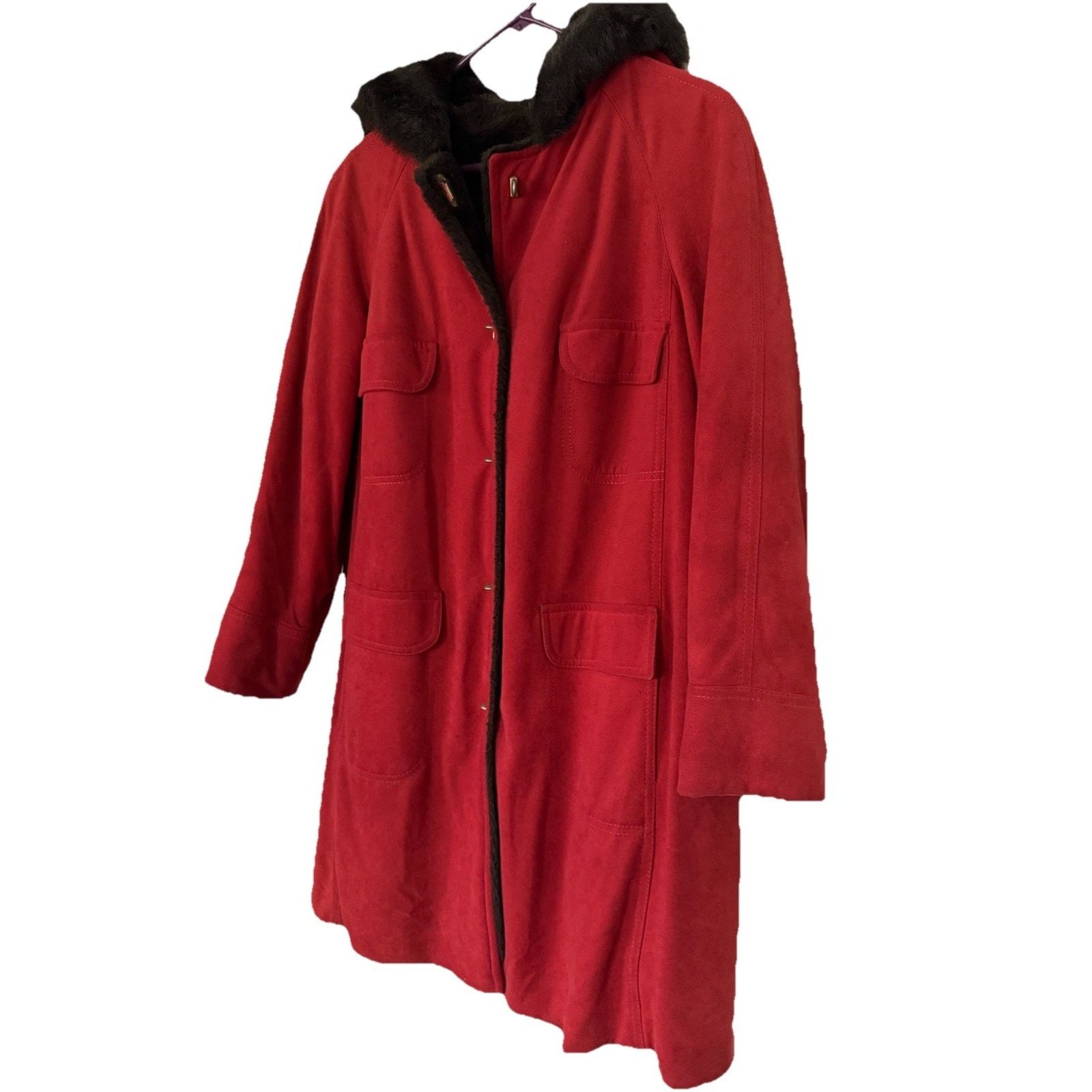 Other Vintage Forecaster Womens Jacket SZ 11/12 Maroon Fur Lined Size XL / US 12-14 / IT 48-50 - 2 Thumbnail