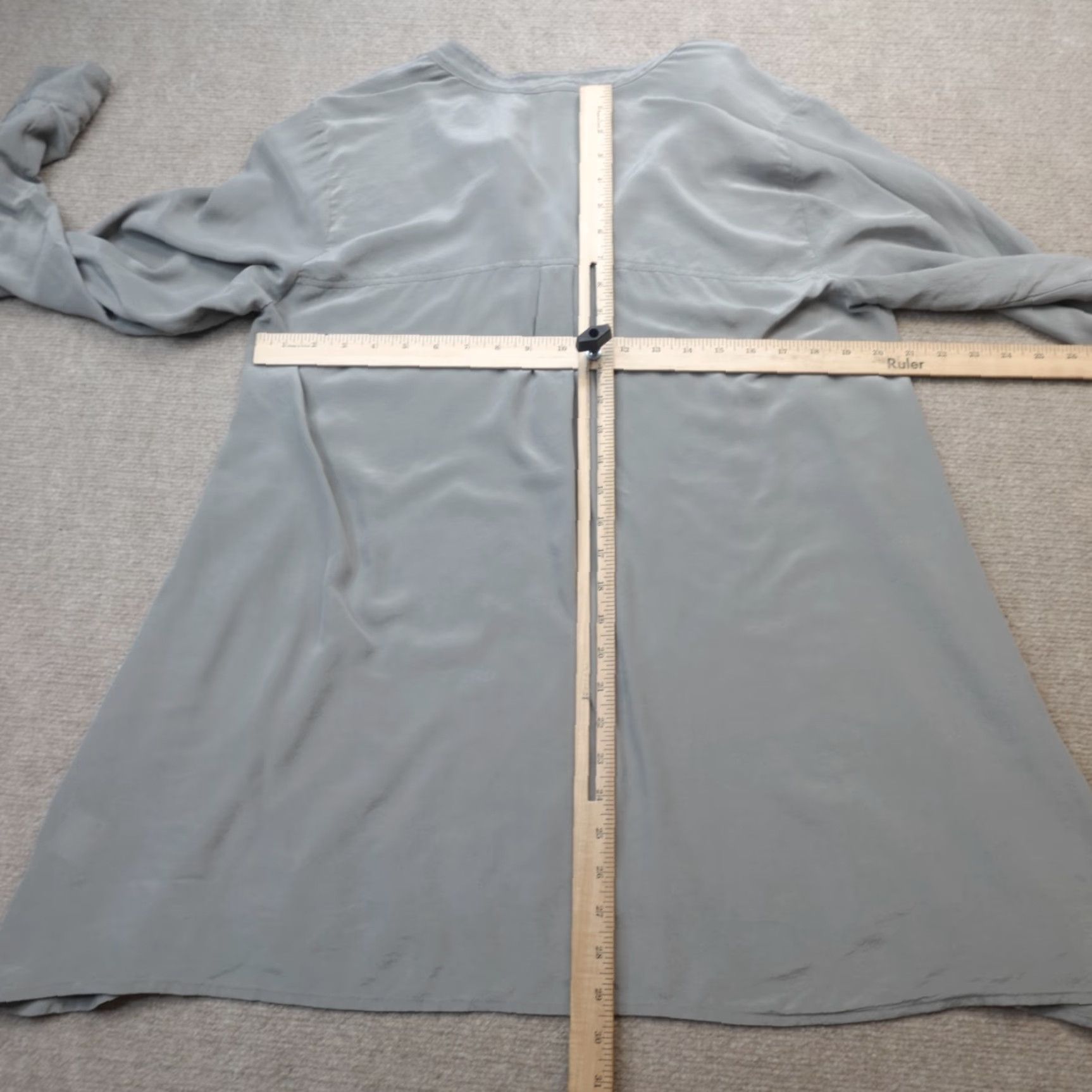 Eileen Fisher Eileen Fisher Womens Blouse Top M Gray Silk 100% Chiffon Long Sleeve Pullover Casual Basic Relaxed Modern Style Mens Girls? Size M / US 6-8 / IT 42-44 - 4 Thumbnail