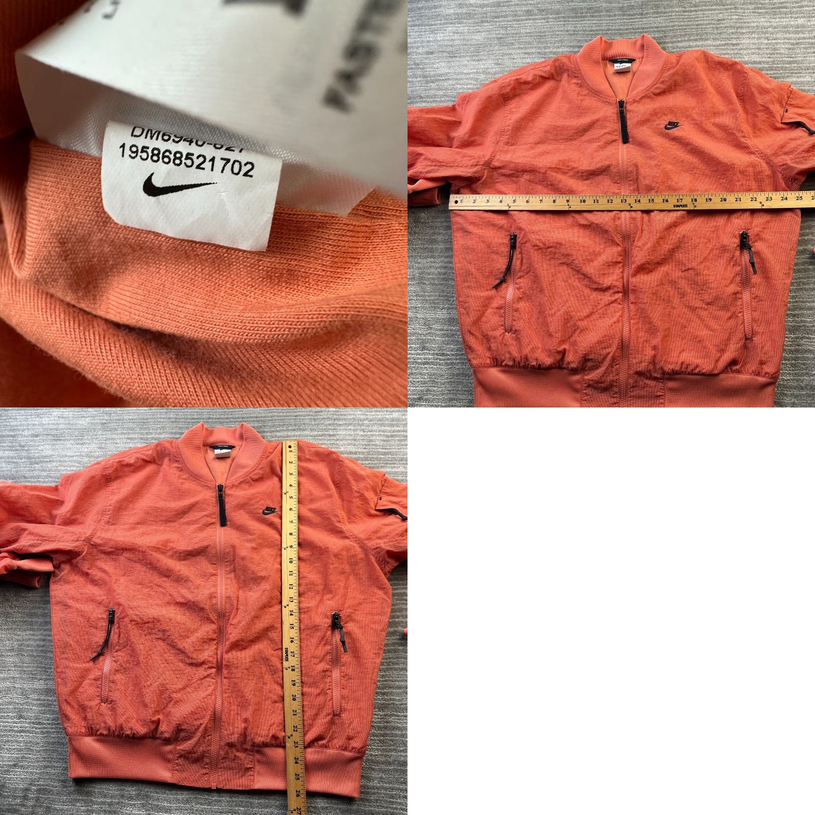 Nike Nike Jacket Mens M Orange Full Zip Bomber Tech Pack Size US M / EU 48-50 / 2 - 8 Thumbnail