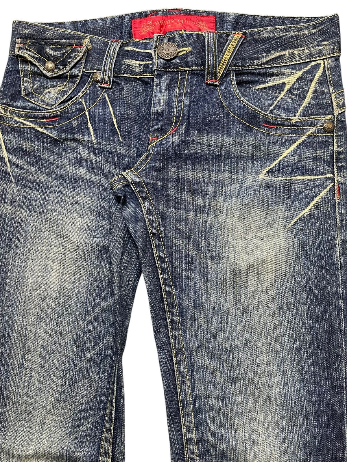 Who Decides War Vintage Japanese Brand Faded Wash Clawmark Flared Jeans Size US 31 - 4 Thumbnail