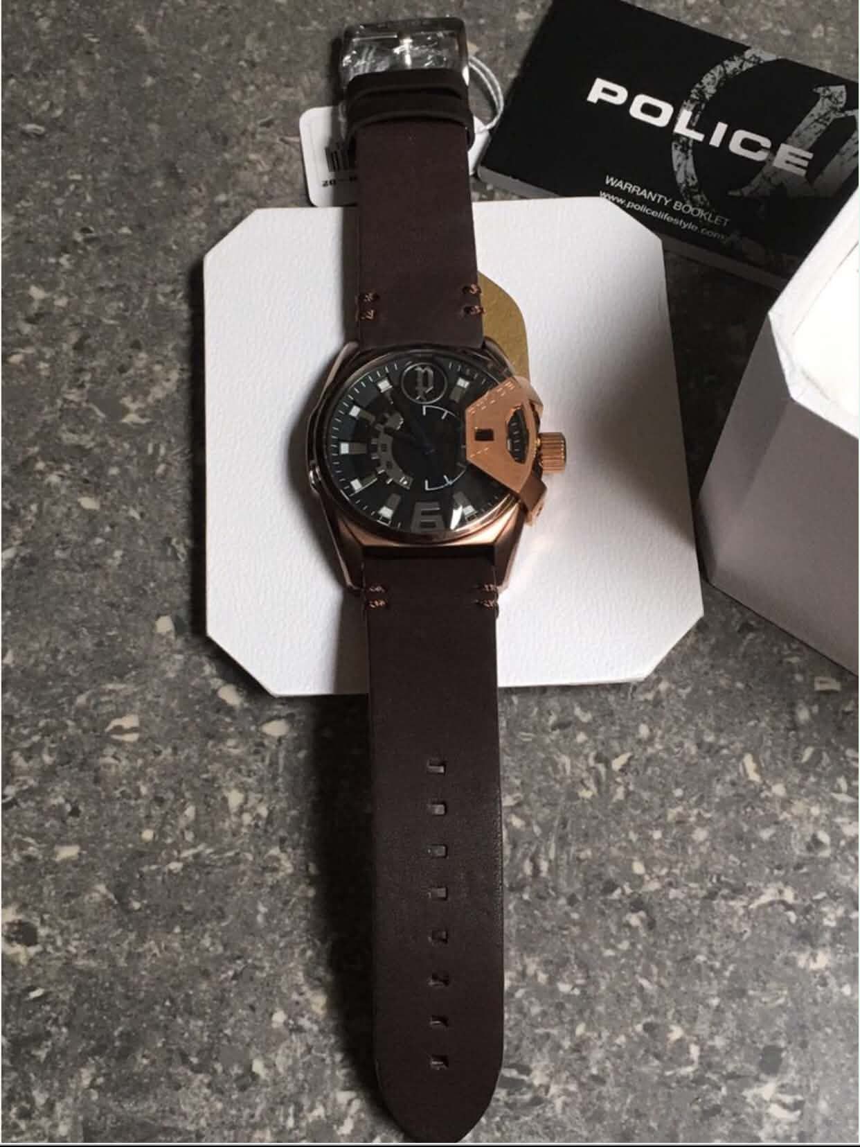 Other Police Stainless Steel DB Leather Strap / Rose Gold Bezel Size ONE SIZE - 4 Thumbnail