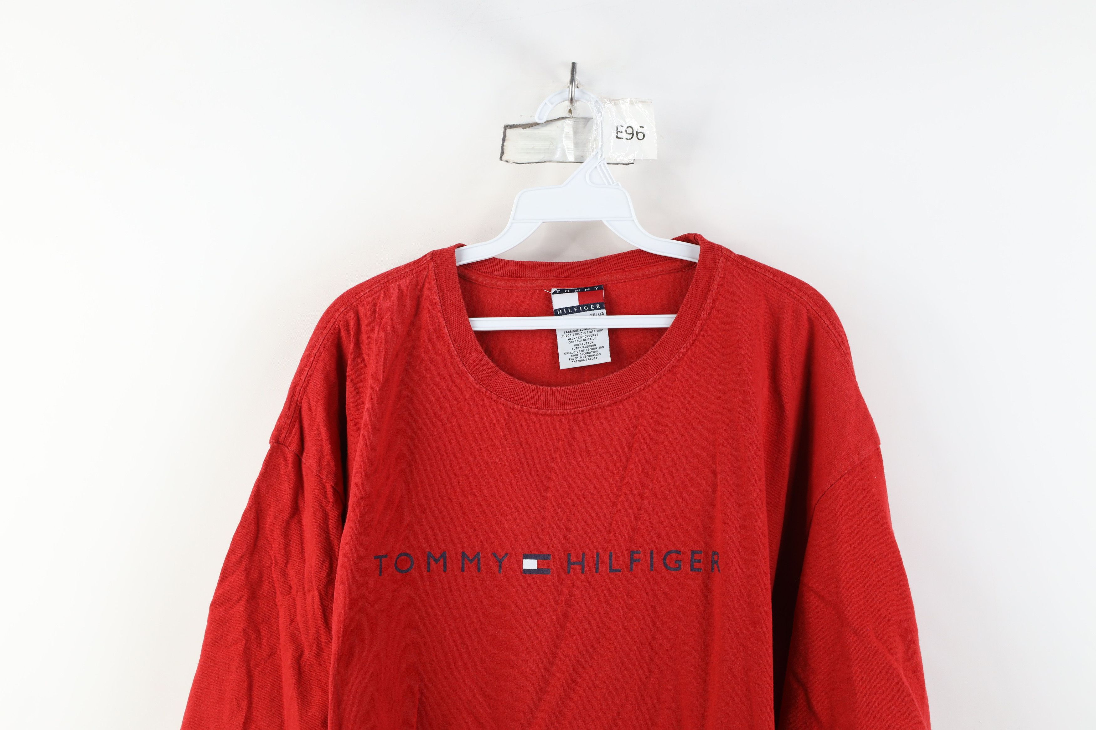 Tommy Hilfiger Vintage 90s Tommy Hilfiger Spell Short Sleeve T-Shirt Red Size US XXL / EU 58 / 5 - 2 Thumbnail