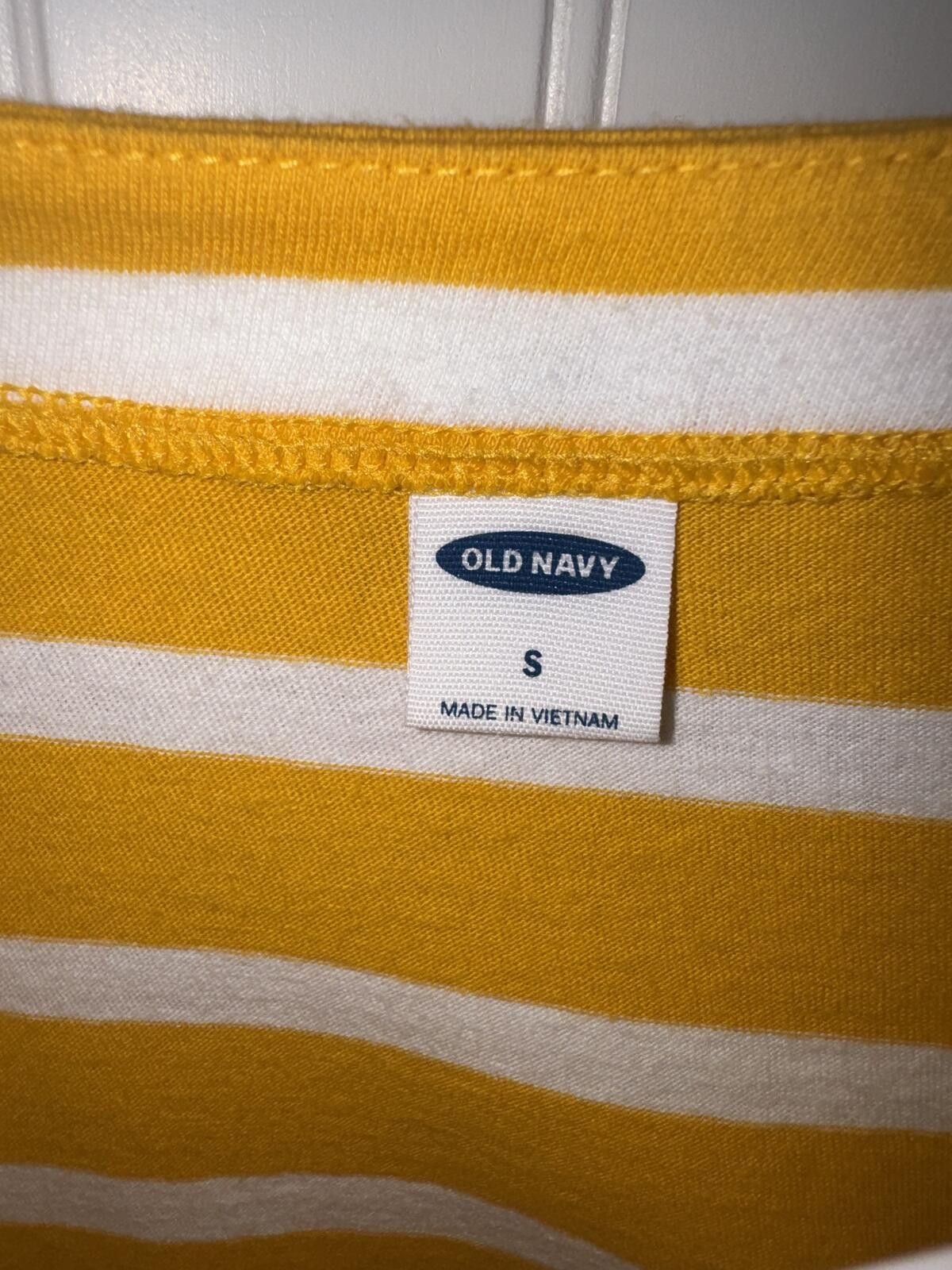 Old Navy Yellow and White Striped Long Sleeve Top with Side Ties - S Size S / US 4 / IT 40 - 4 Thumbnail
