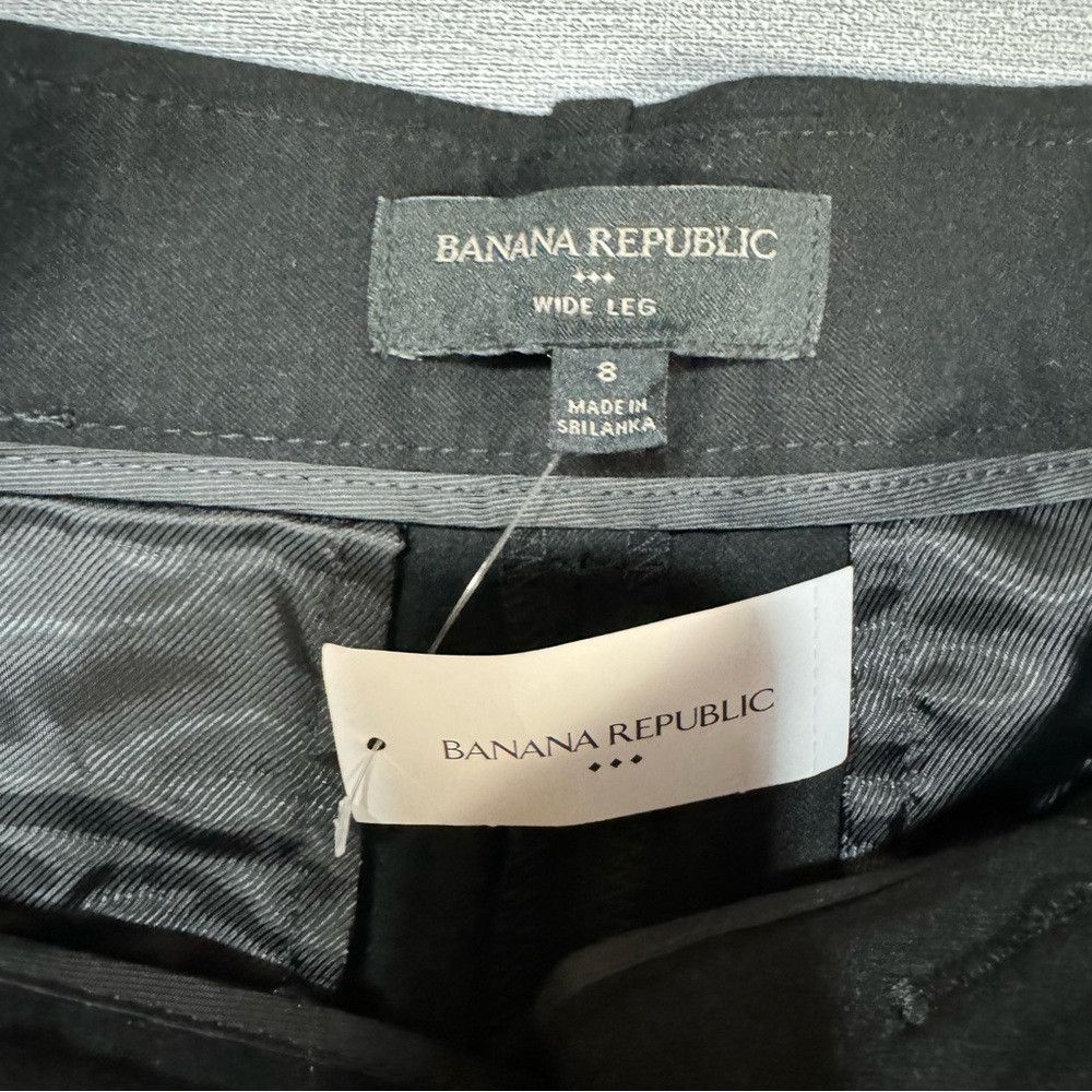 Banana Republic NWT New $100 Banana Republic Wide-Leg Flannel Black Trouser Size 30" / US 8 / IT 44 - 7 Thumbnail