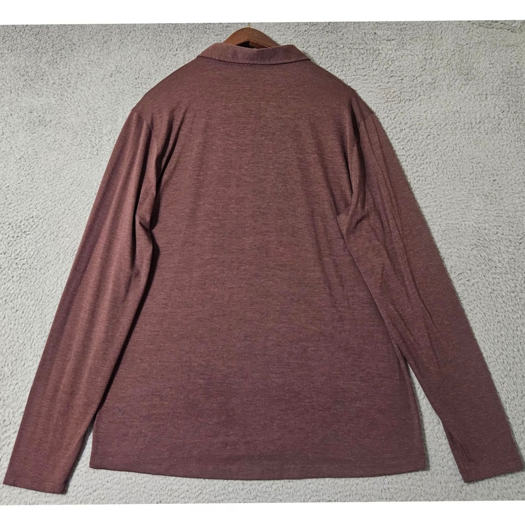 Lululemon Lululemon Mens Polo Shirt XL Maroon Red Performance Athletic Long Sleeve Size US XL / EU 56 / 4 - 2 Thumbnail