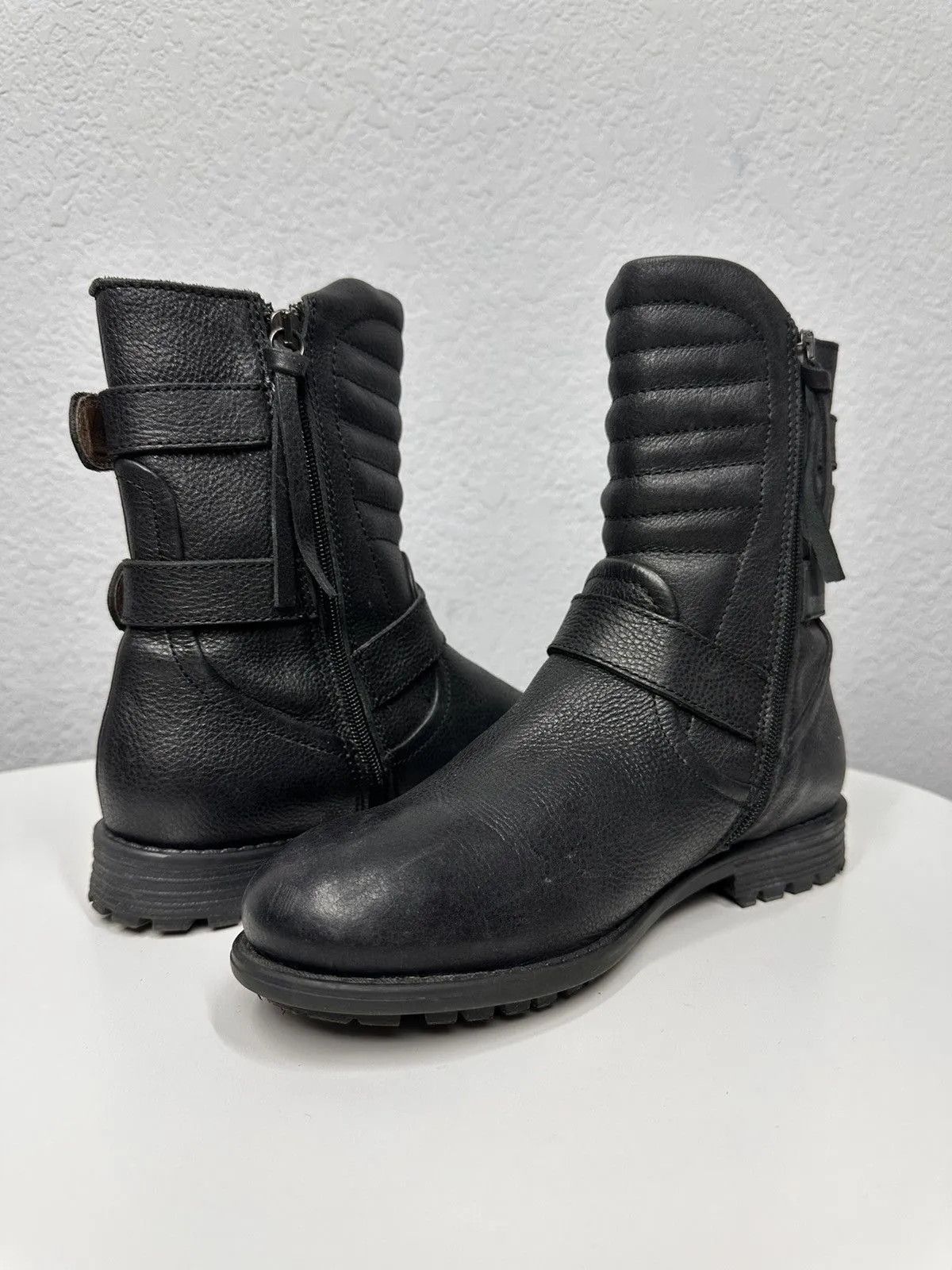 A.S.98 VINTAGE ENGINEER STYLE BOOTS BLACK AS 98 LEATHER HAND MADE Size US 7 / EU 40 - 10 Thumbnail