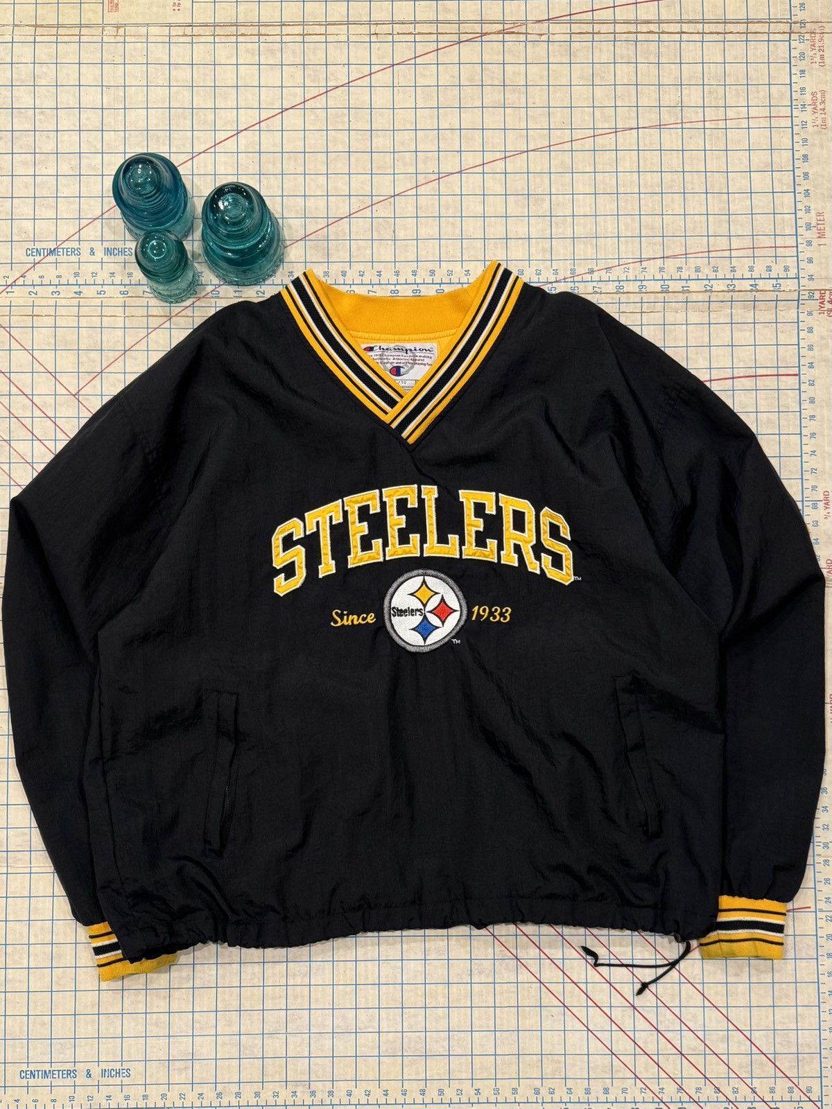 Champion Champion Pittsburg Steelers Pull Over Jacket Men Size XL Blk Size US XL / EU 56 / 4 - 2 Thumbnail