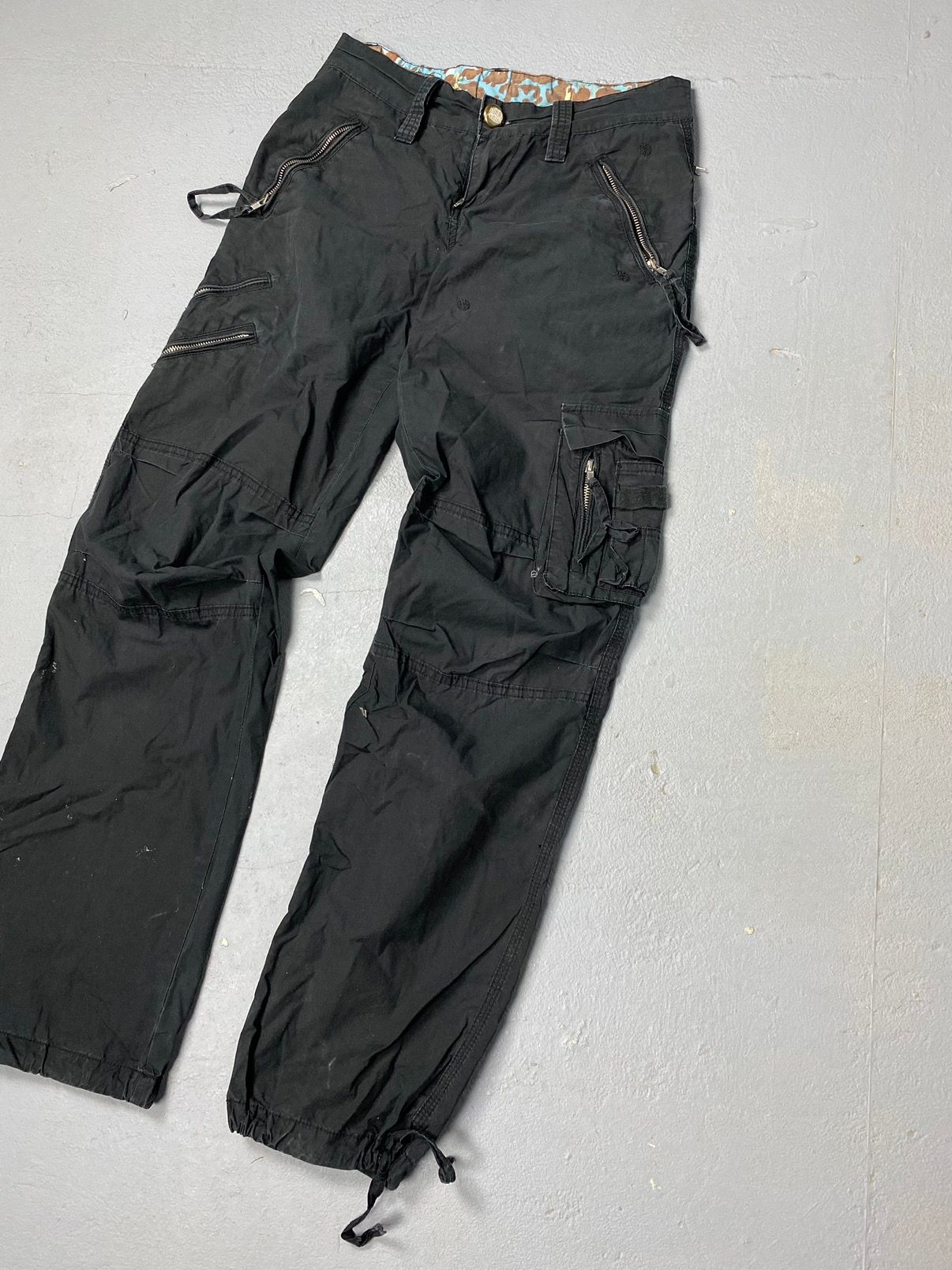 Pre-owned 20471120 X Avant Garde Vintage Low Rise Baggy Cargo Pants Jeans Y2k In Multicolor