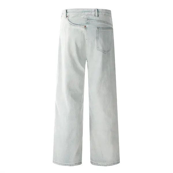 VIBE Men's wide-leg light-washed distressed jeans Size US 32 / EU 48 - 3 Thumbnail