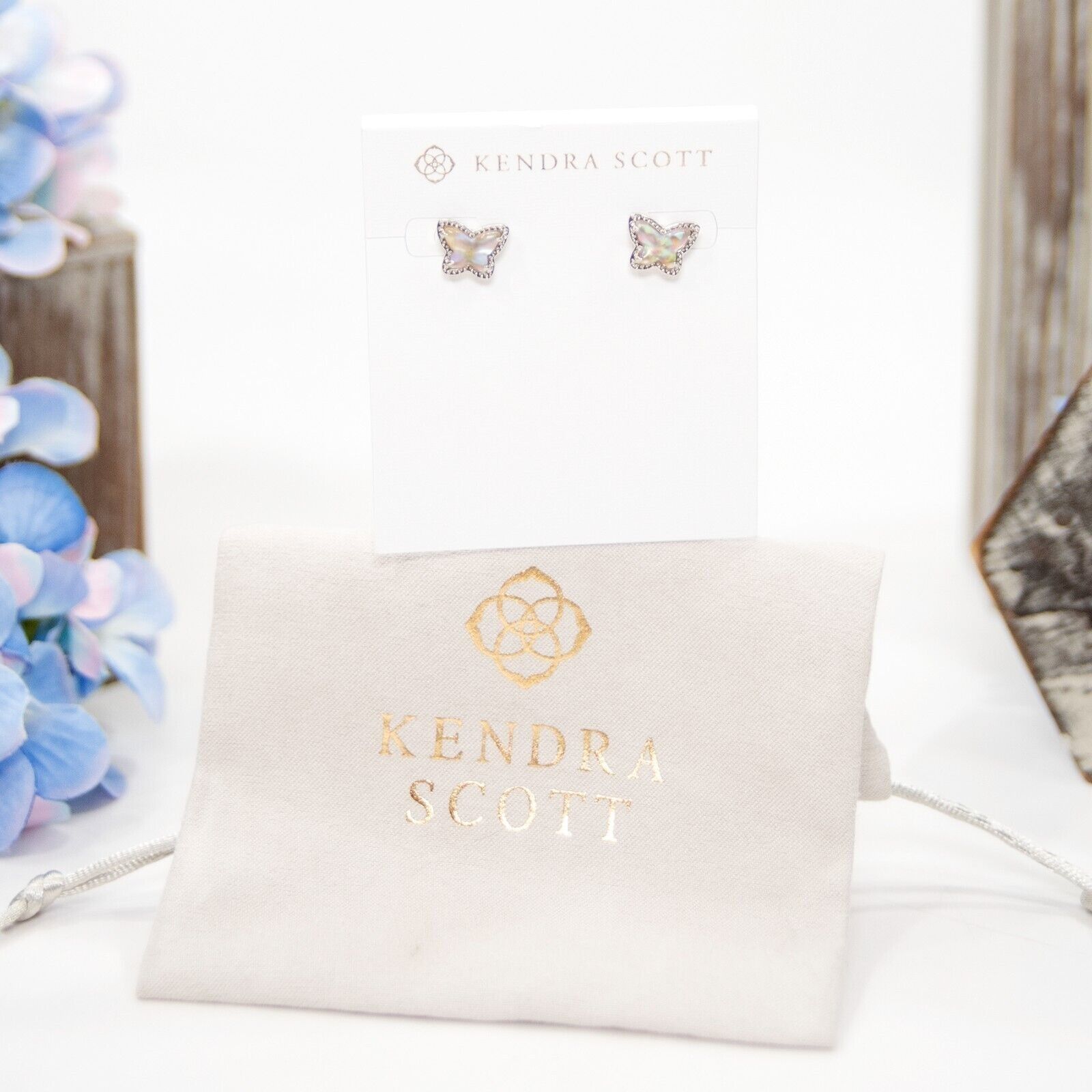 Kendra Scott Kendra Scott Lillia Butterfly Abalone Rhodium Stud Earrings Size ONE SIZE - 4 Thumbnail