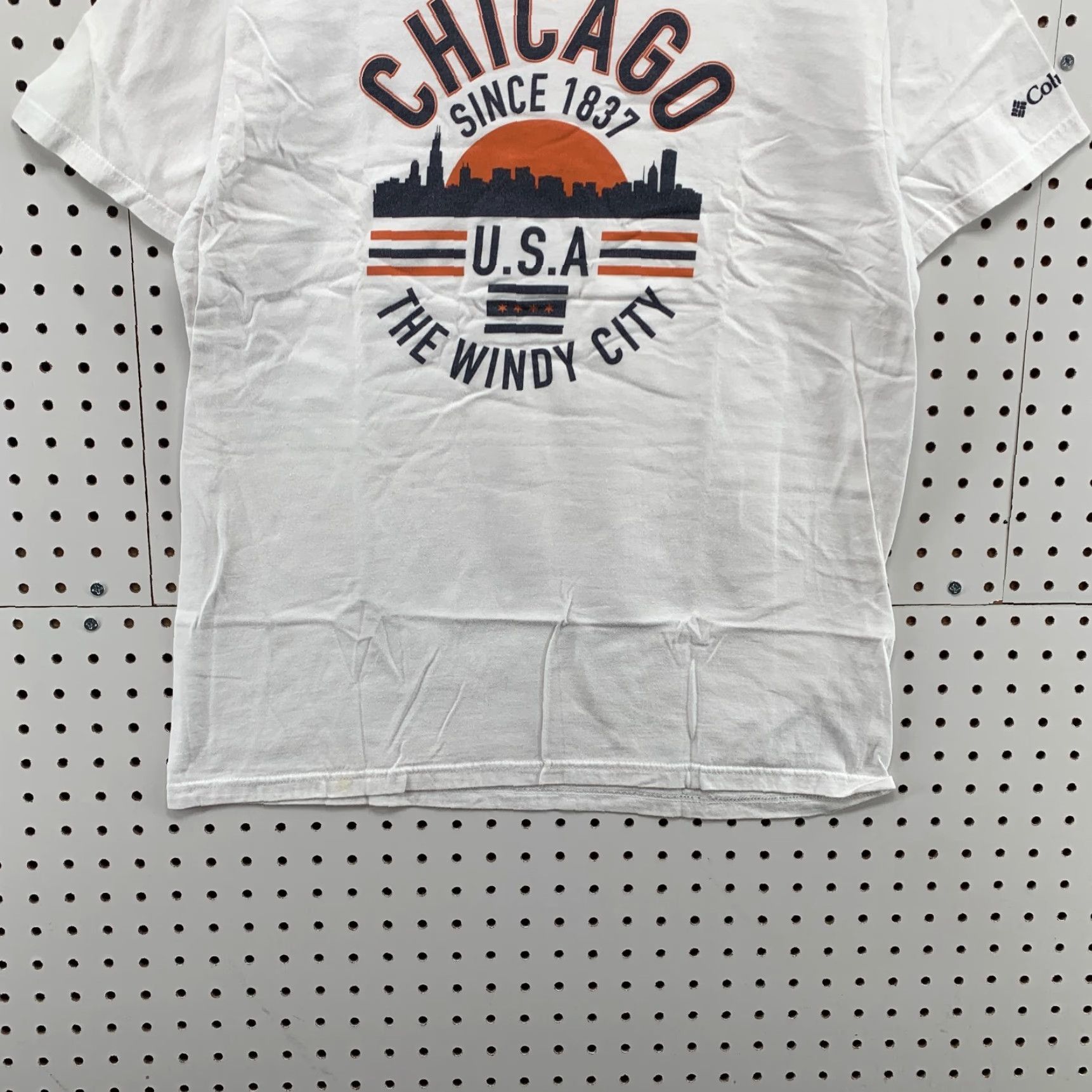 Vintage Columbia Shirt Men Large White CHICAGO Windy City Short Sleeeve Size US L / EU 52-54 / 3 - 6 Thumbnail