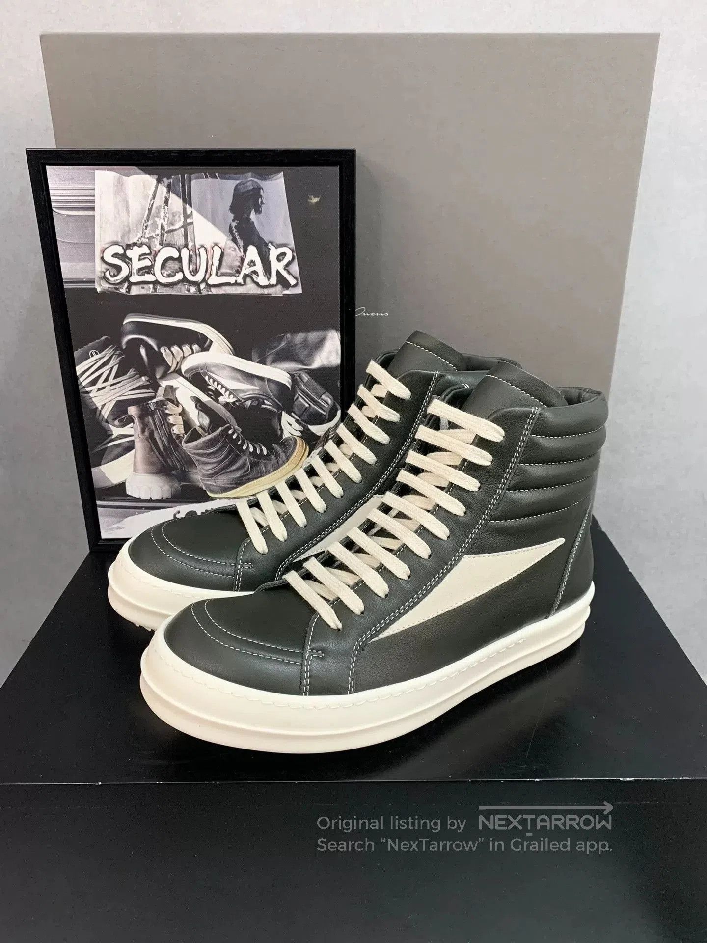 Rick Owens Rick Owens High-Top Leather Sneakers. Size US 6 / EU 39 - 4 Thumbnail