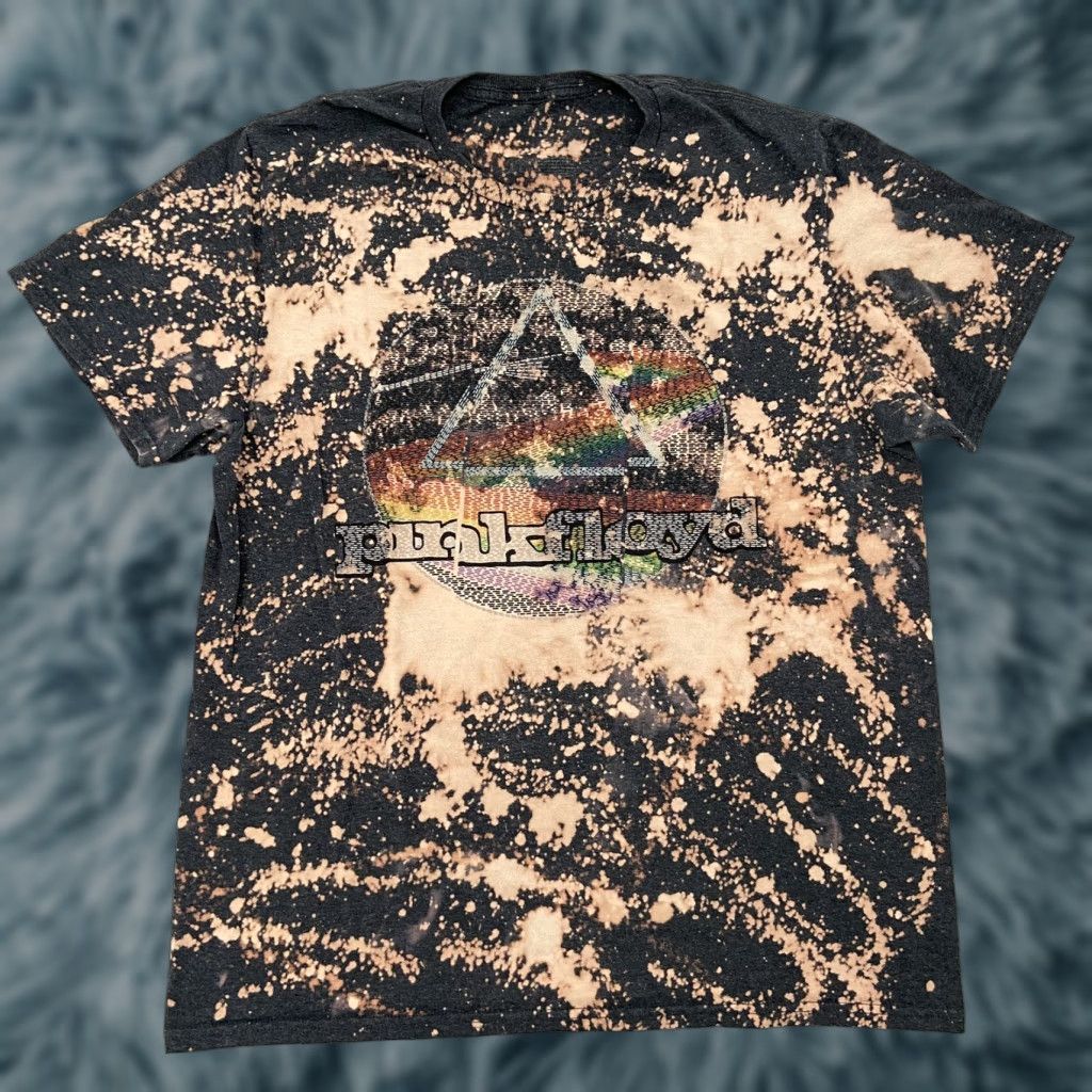 Vintage Pink Floyd Shirt Adult Medium Black Bleach Tie Dye Rainbow Band Tee Mens M Size US M / EU 48-50 / 2 - 1 Thumbnail