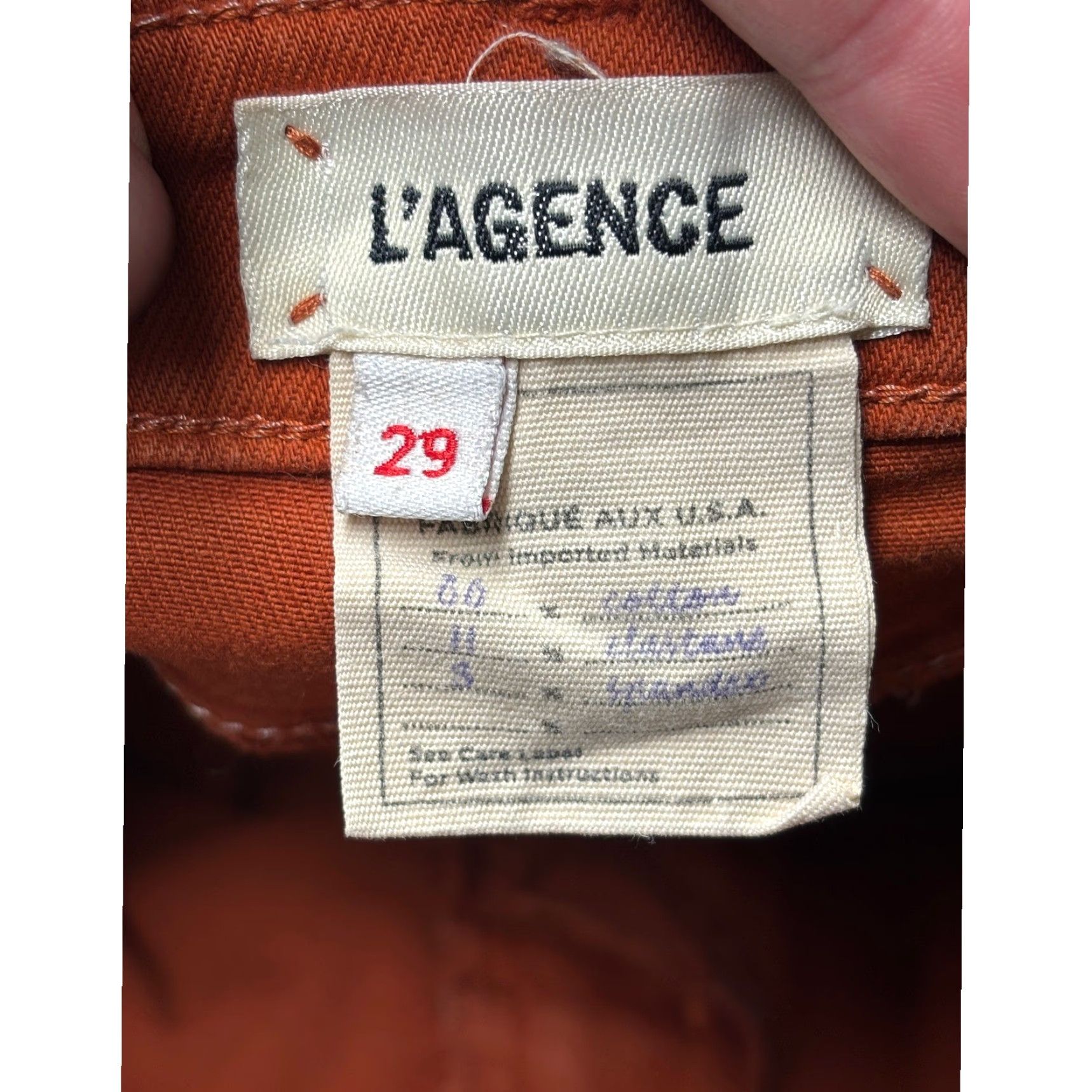 L'AGENCE L'AGENCE Marguerite High Rise Skinny Jeans Rust Brown Coated Size 29X28 Made USA Size 29" - 5 Thumbnail