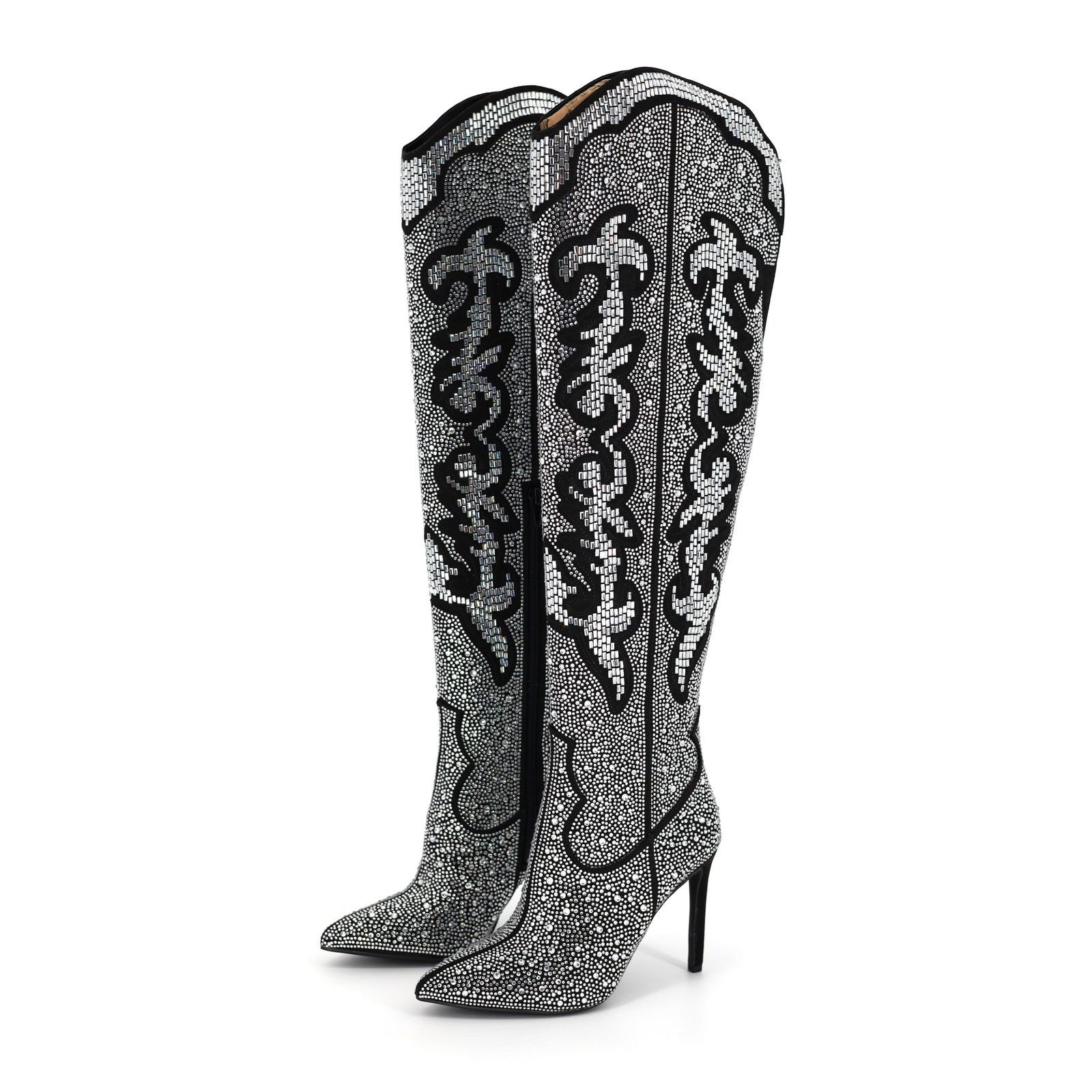 The Unbranded Brand I.N.C. Int Concepts Women Crystal Over-the-knee Boots 5.5M Size US 5.5 / IT 35.5 - 3 Thumbnail