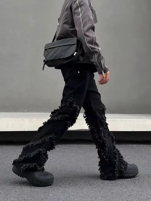 VIBE Vintage fringed raw edge bootcut jeans Size US 33 - 4 Thumbnail