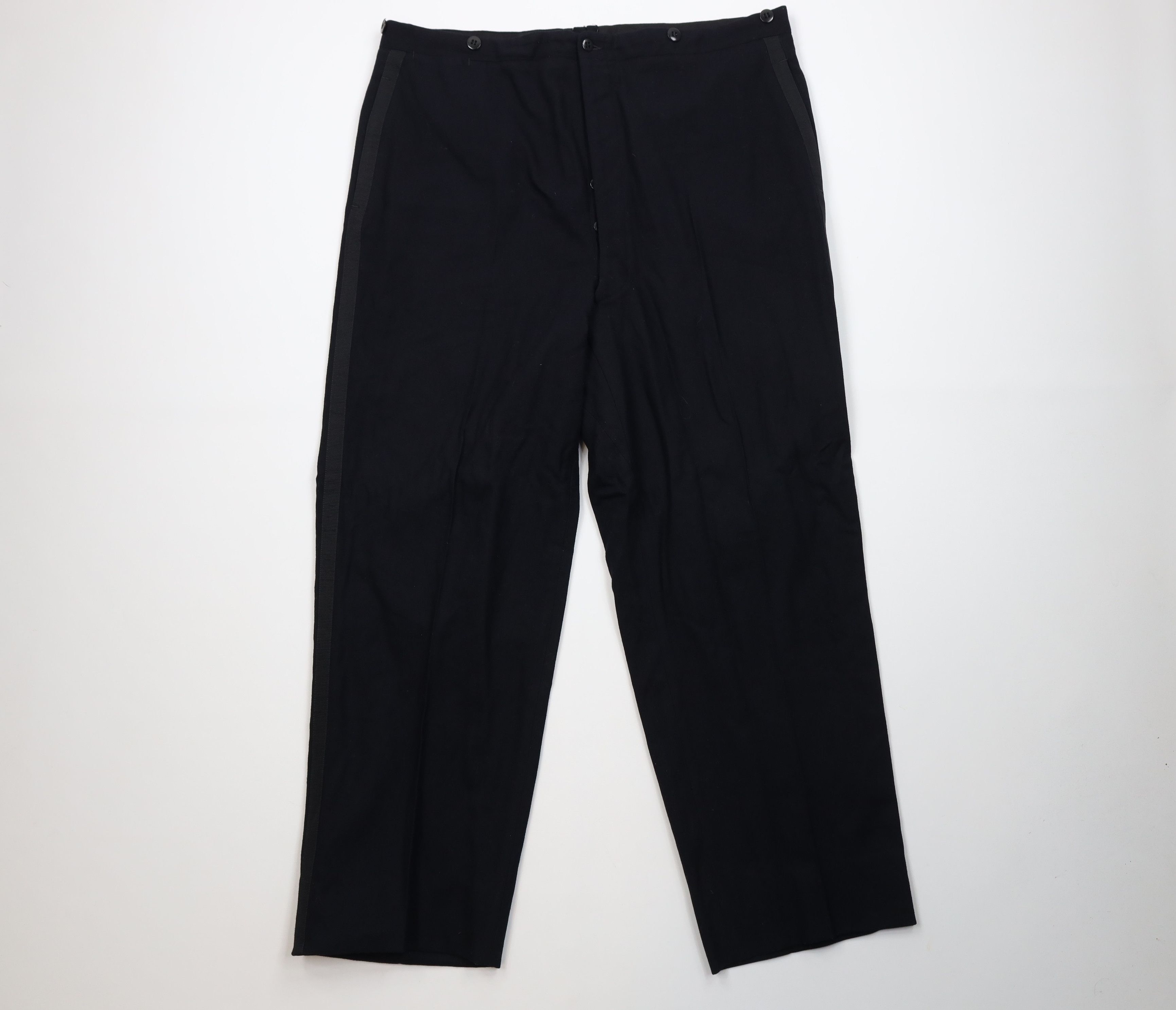 Vintage Vintage 50s Korean War Heavy Wool Wide Leg Pants Blue USA Size US 38 / EU 54 - 1 Thumbnail