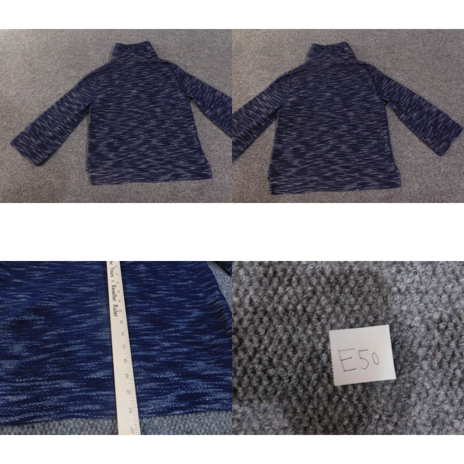 Jones New York Jones New York Sweater Pullover Womens Large Blue Geometric Knit Mock Neck Raglan Sleeve Stretch Regular Vintage: No (Geometric) Size L / US 10 / IT 46 - 8 Thumbnail