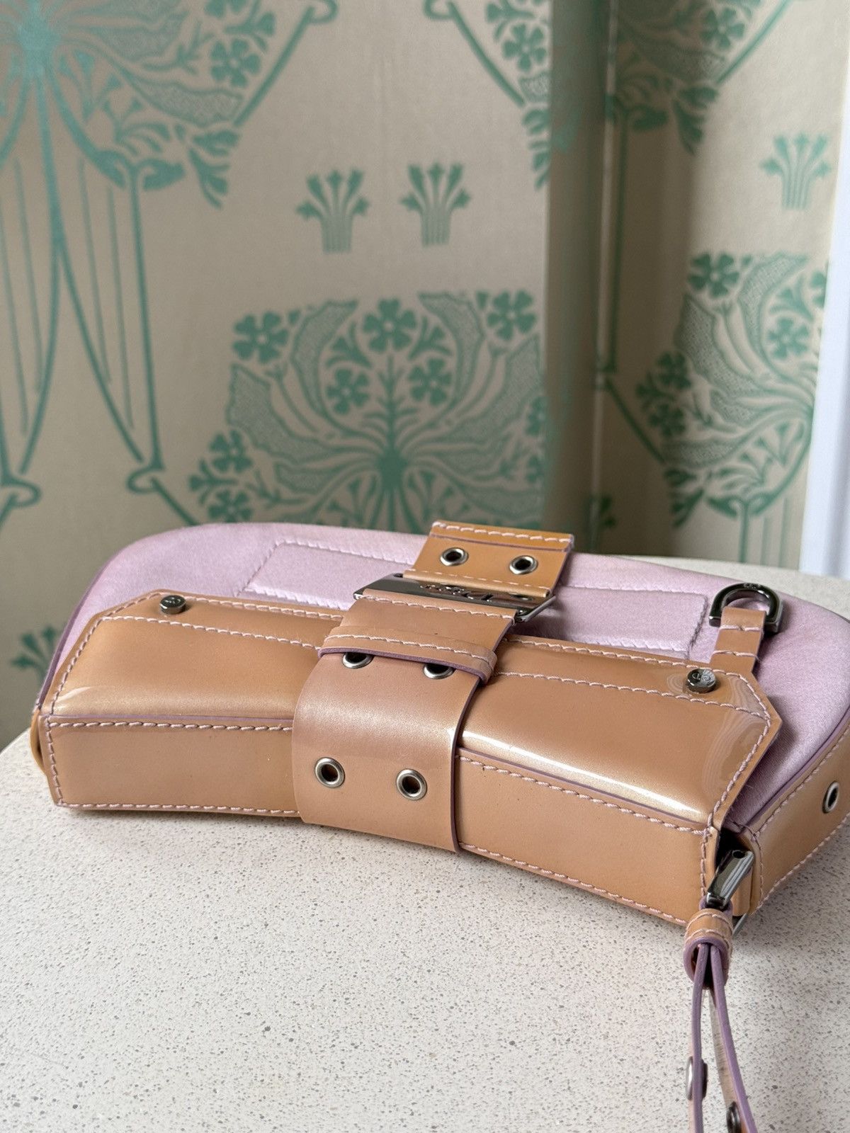 Dior 2002 Dior Street Chic Mini Columbus Pink Satin Clutch Bag Size ONE SIZE - 13 Thumbnail
