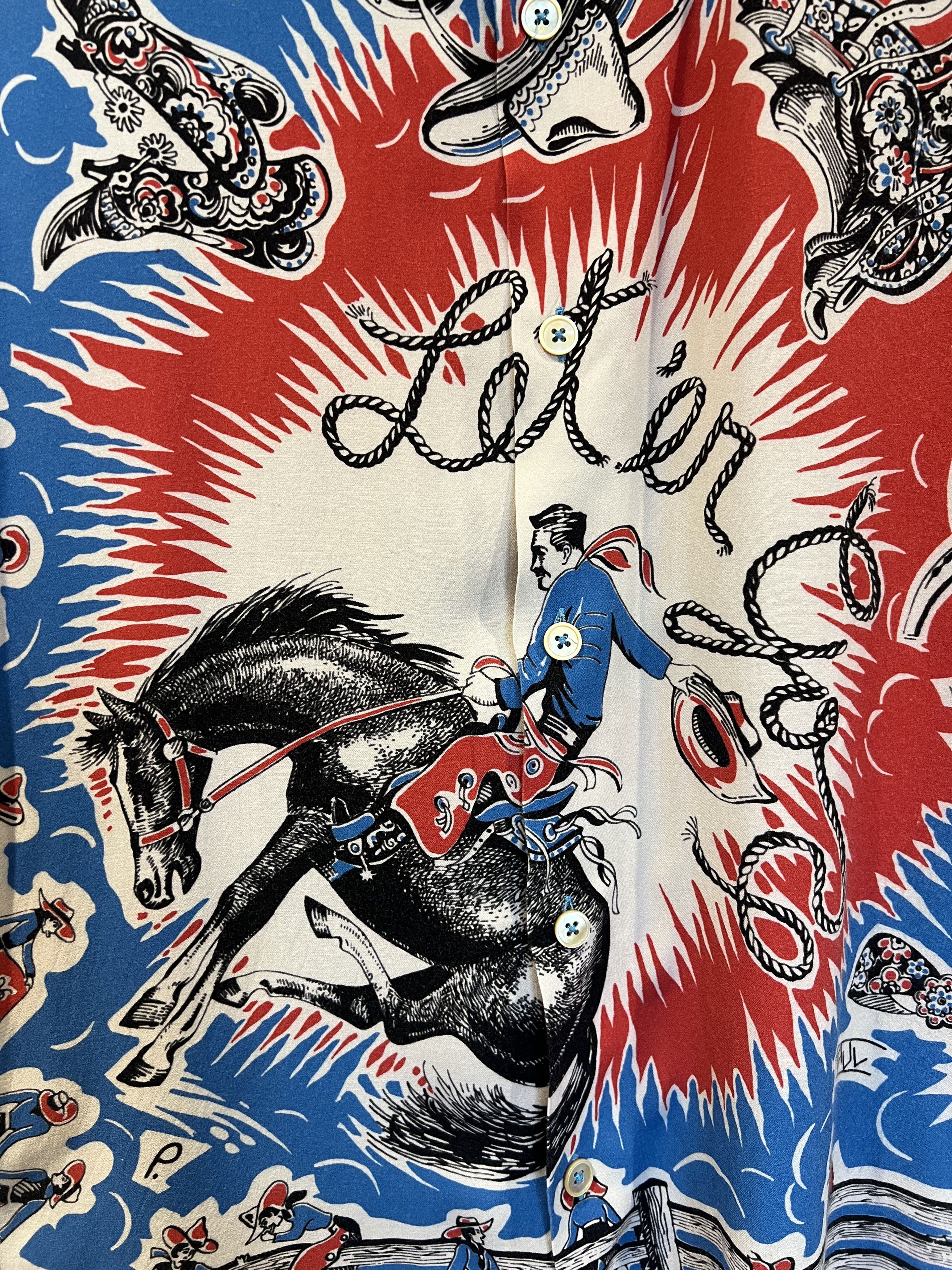 Paul Smith Cowboy print short sleeve shirt Size US L / EU 52-54 / 3 - 3 Thumbnail
