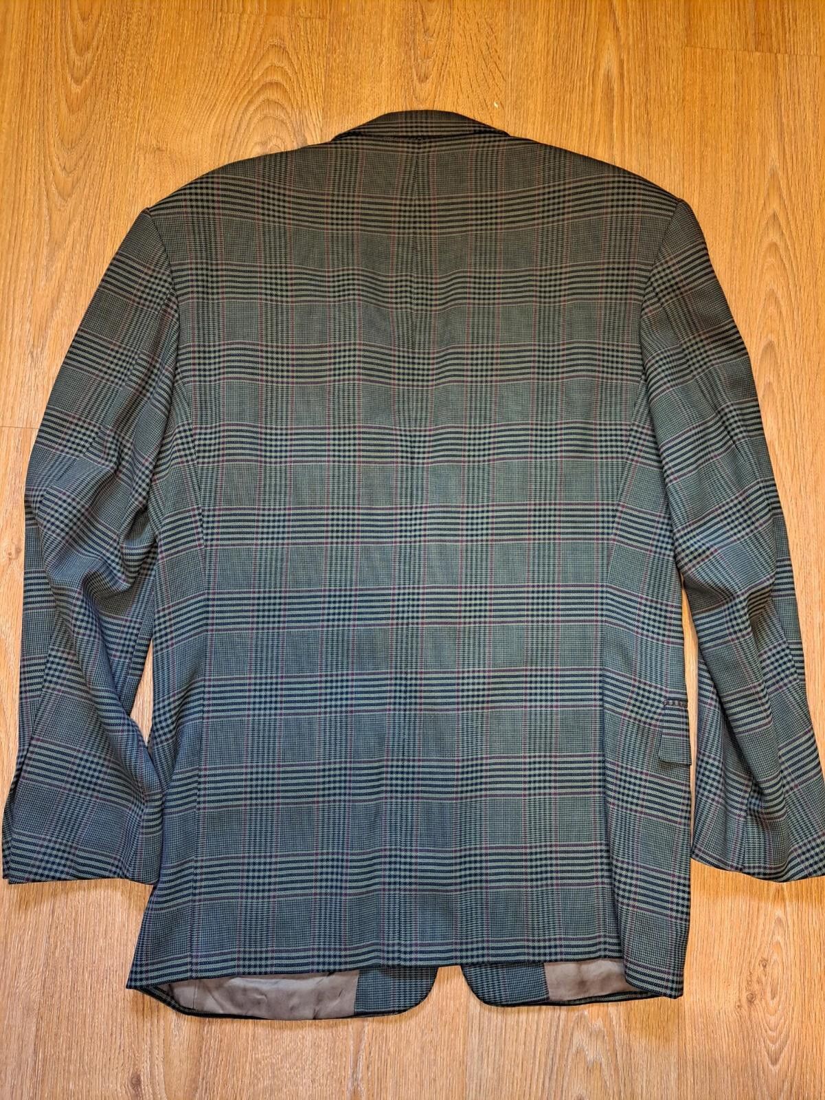 Hugo Boss VIRGIN WOOL Hugo Boss Sport Coat 42L Long Green Glen Plaid Size 42L - 8 Thumbnail