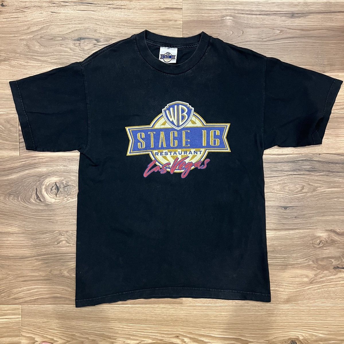 Warner Bros WB Stage 16 Restaurant Las Vegas Black T Shirt Medium Size US M / EU 48-50 / 2 - 1 Thumbnail