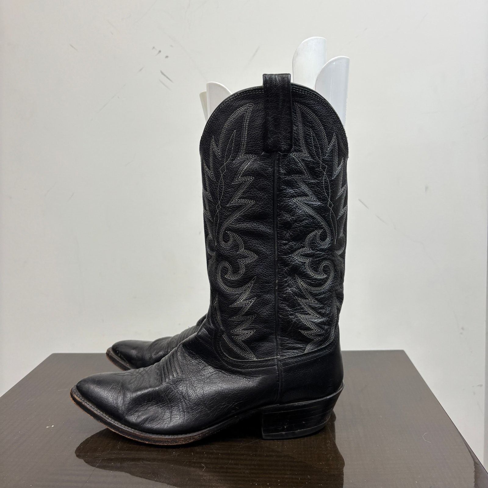 Dan Post Dan Post Black Leather Western Cowboy Boots Men's 9.5D Size US 9.5 / EU 42-43 - 5 Thumbnail
