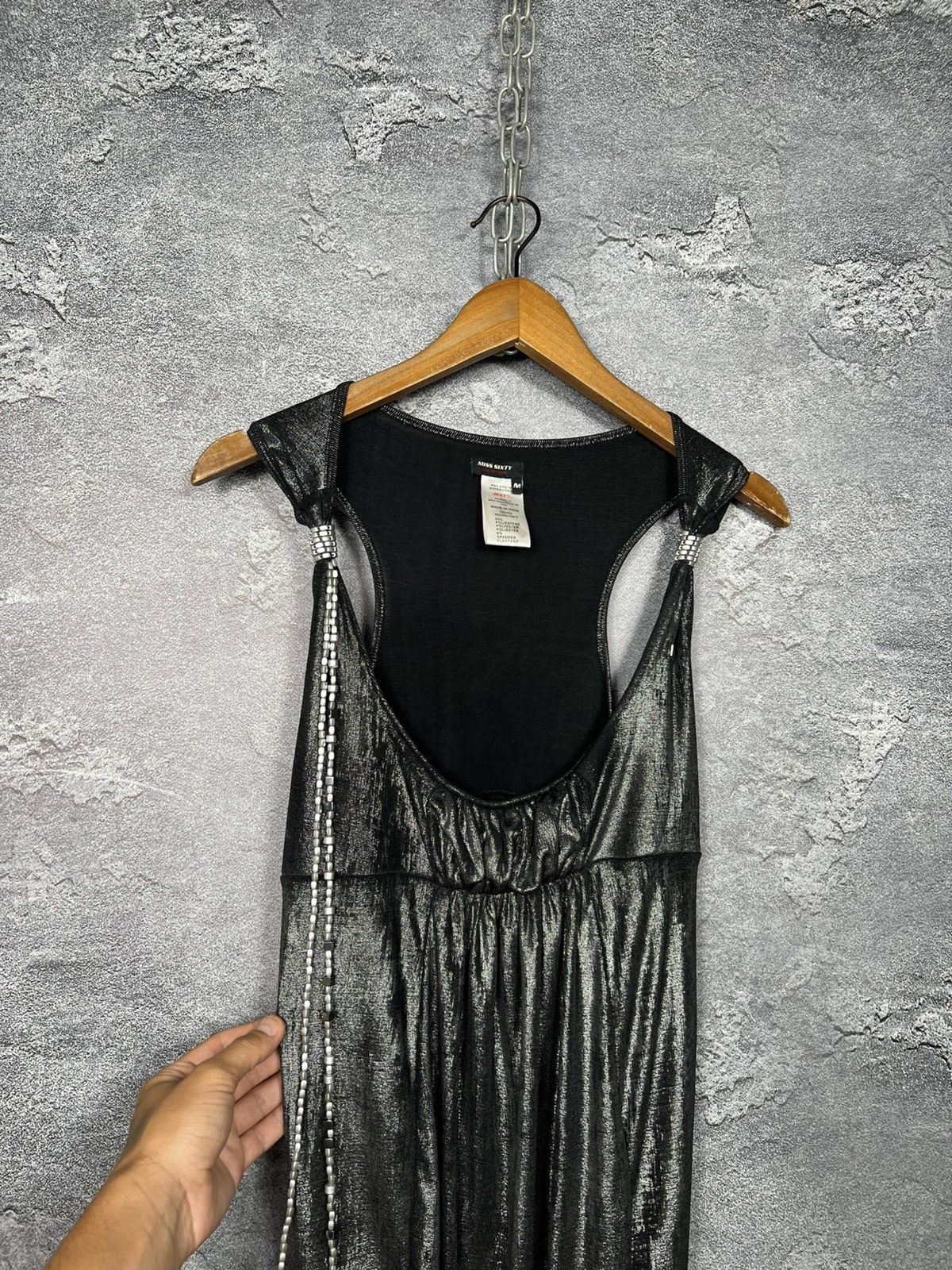 Miss Sixty Miss Sixty Y2K Vintage Shimmery Metallic Sleeveless Dress Size M / US 6-8 / IT 42-44 - 2 Thumbnail