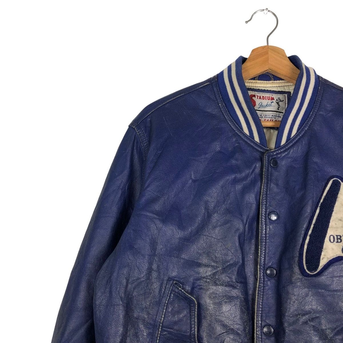 Vintage 🔥VINTAGE LEATHER STADIUM JUMPER JACKET BOB’S TAILOR BIG LOGO Size US M / EU 48-50 / 2 - 8 Thumbnail