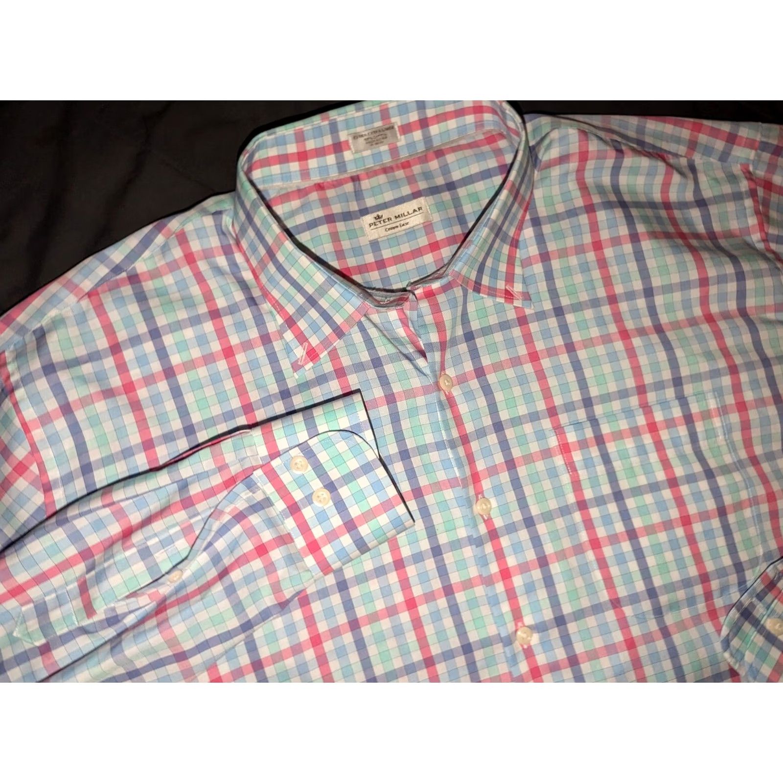 Peter Millar Peter Millar Crown Ease Gingham Check Wrinkle Resistant Sport Shirt Mens 2XL Button-Up Long Sleeve Multicolor Size US XXL / EU 58 / 5 - 2 Thumbnail