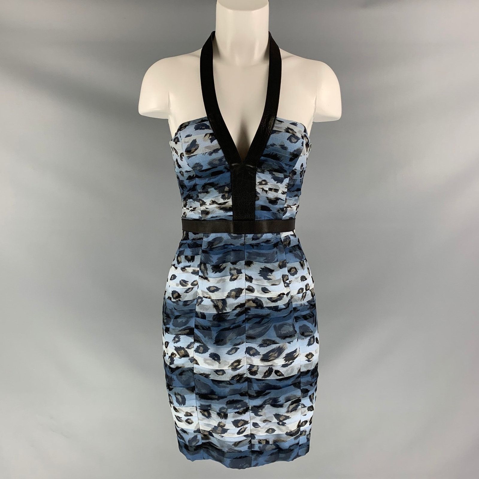 Burberry Prorsum BURBERRY PRORSUM 6 Silk Camouflage Leather Knee-Length Dress Size M / US 6-8 / IT 42-44 - 1 Thumbnail