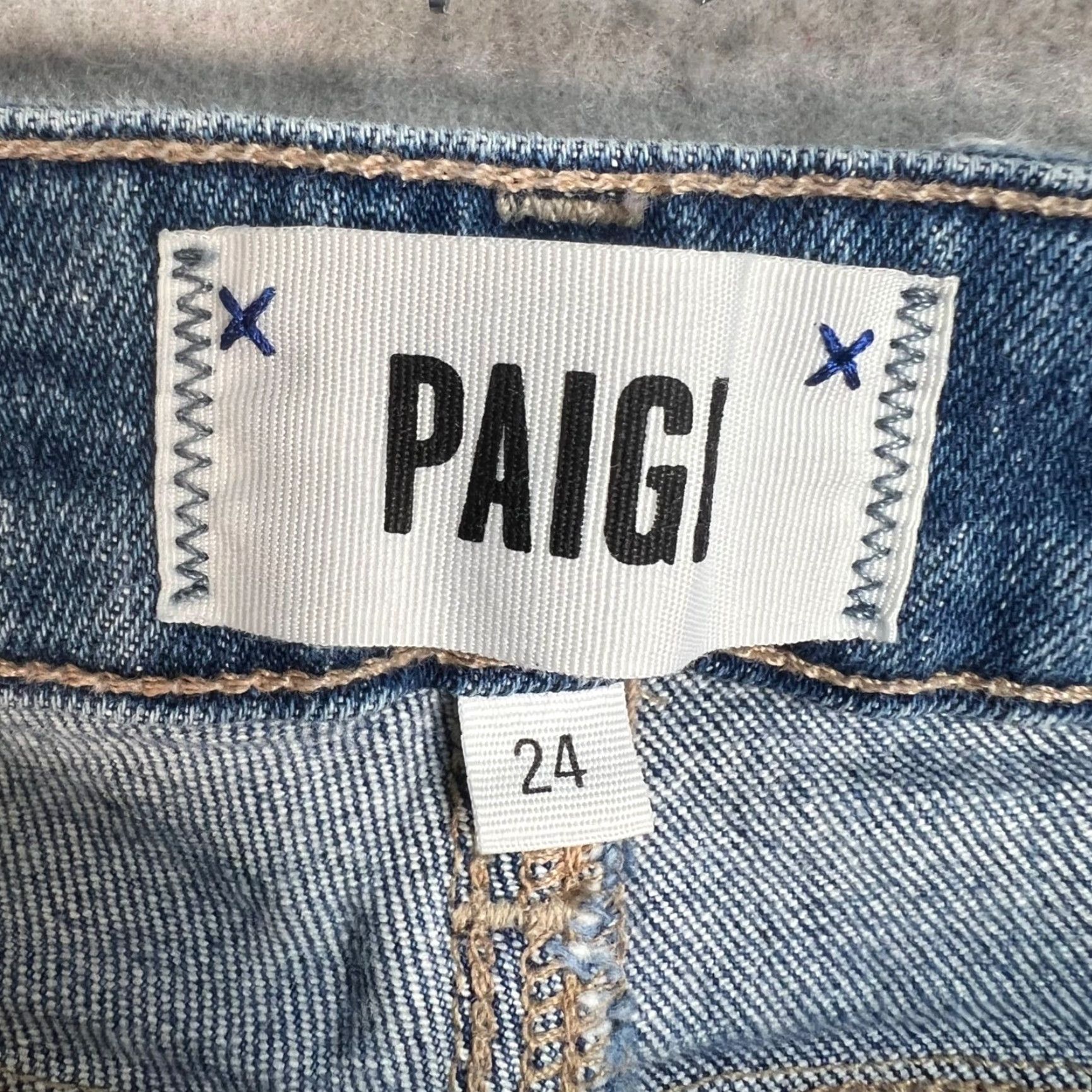 Paige VINTAGE Paige Slim Jeans Women’s Size 24 Blue Denim Distressed Stretch Skinny Pants Size 42" / US 20 - 3 Thumbnail