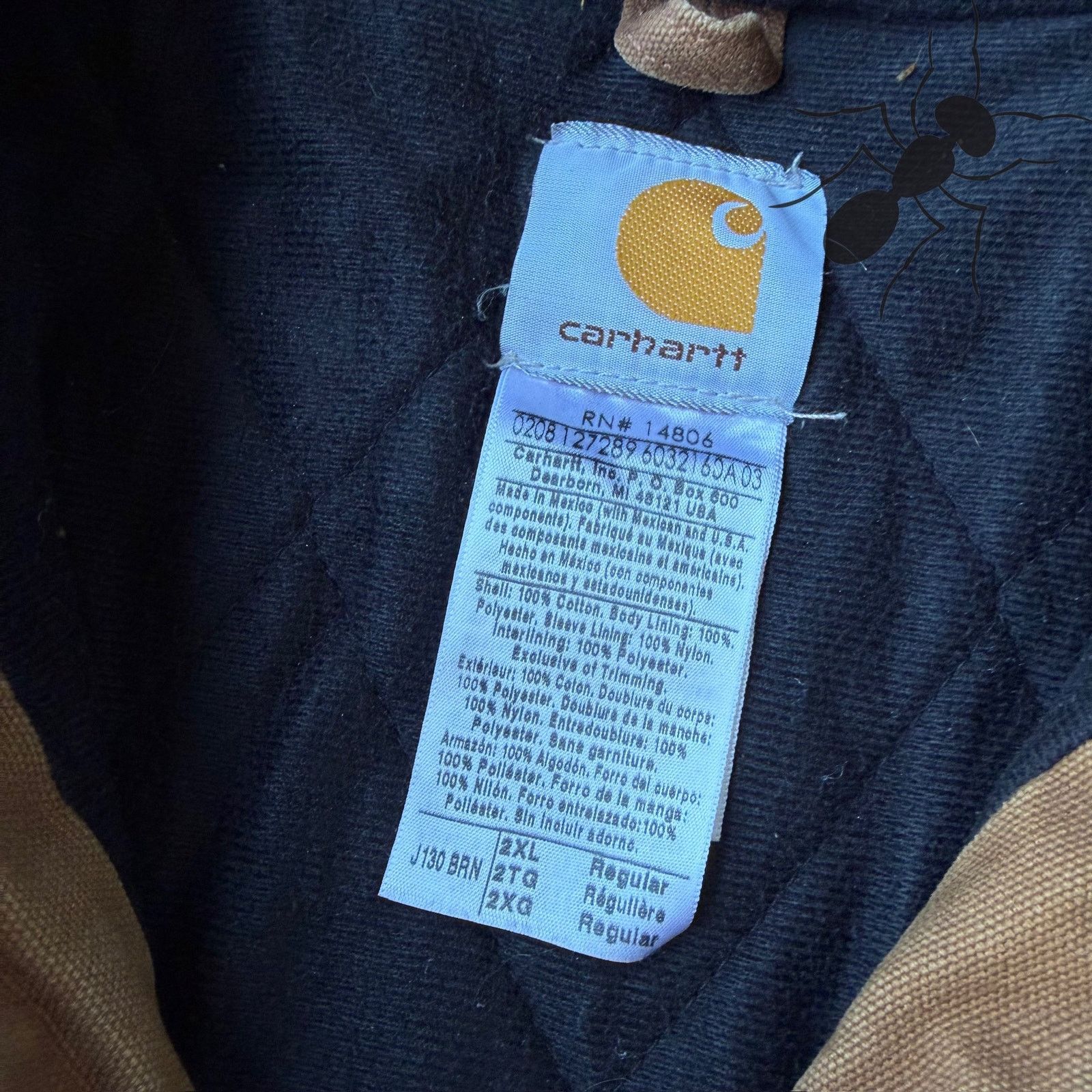 Carhartt × Vintage Carhartt J130 BRN brown hooded work wear jacket Size US L / EU 52-54 / 3 - 6 Thumbnail