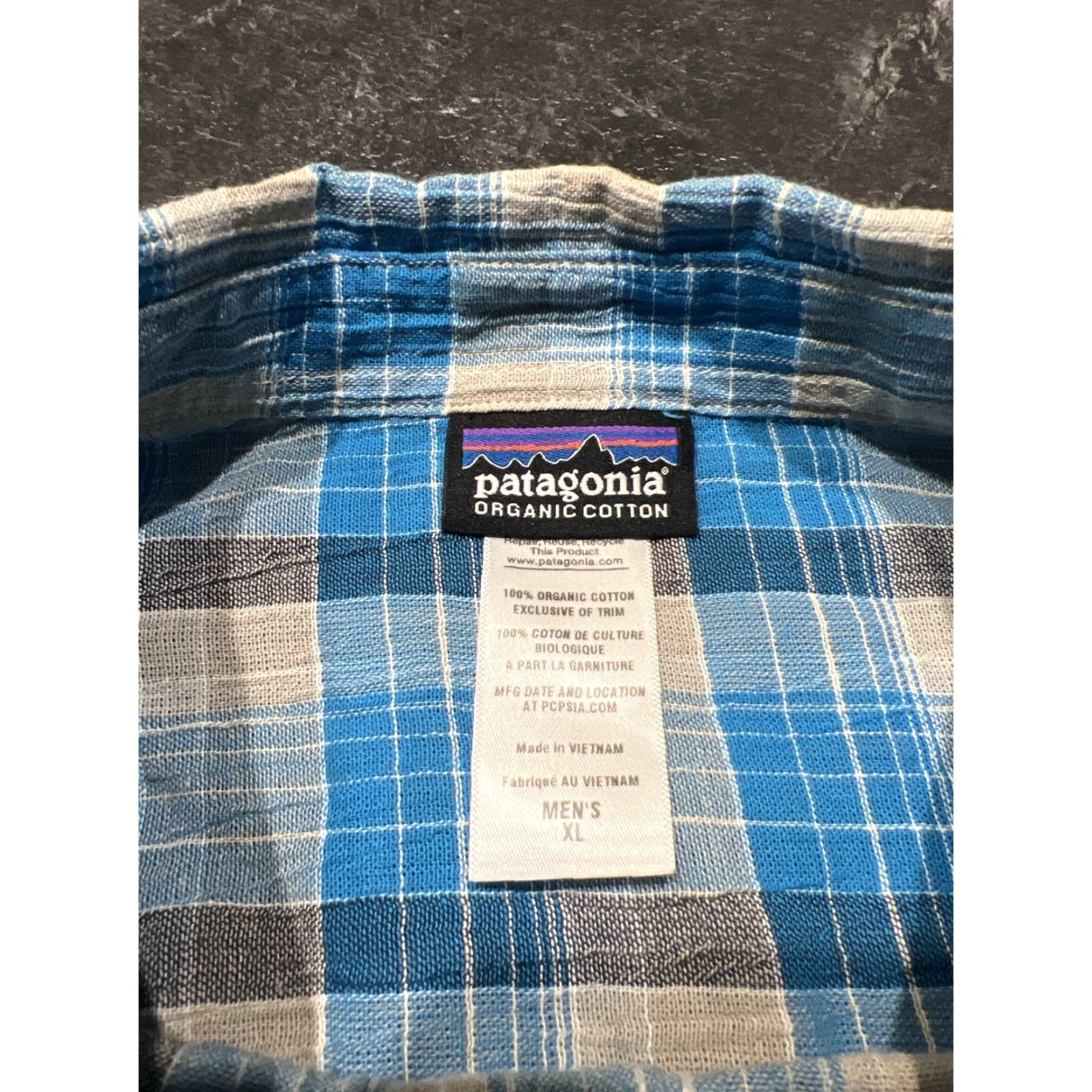 Patagonia Patagonia Organic Cotton Blue Plaid Shirt Men's XL Short Sleeve Outdoors Regular Button-Up Outdoor Size US XL / EU 56 / 4 - 7 Thumbnail
