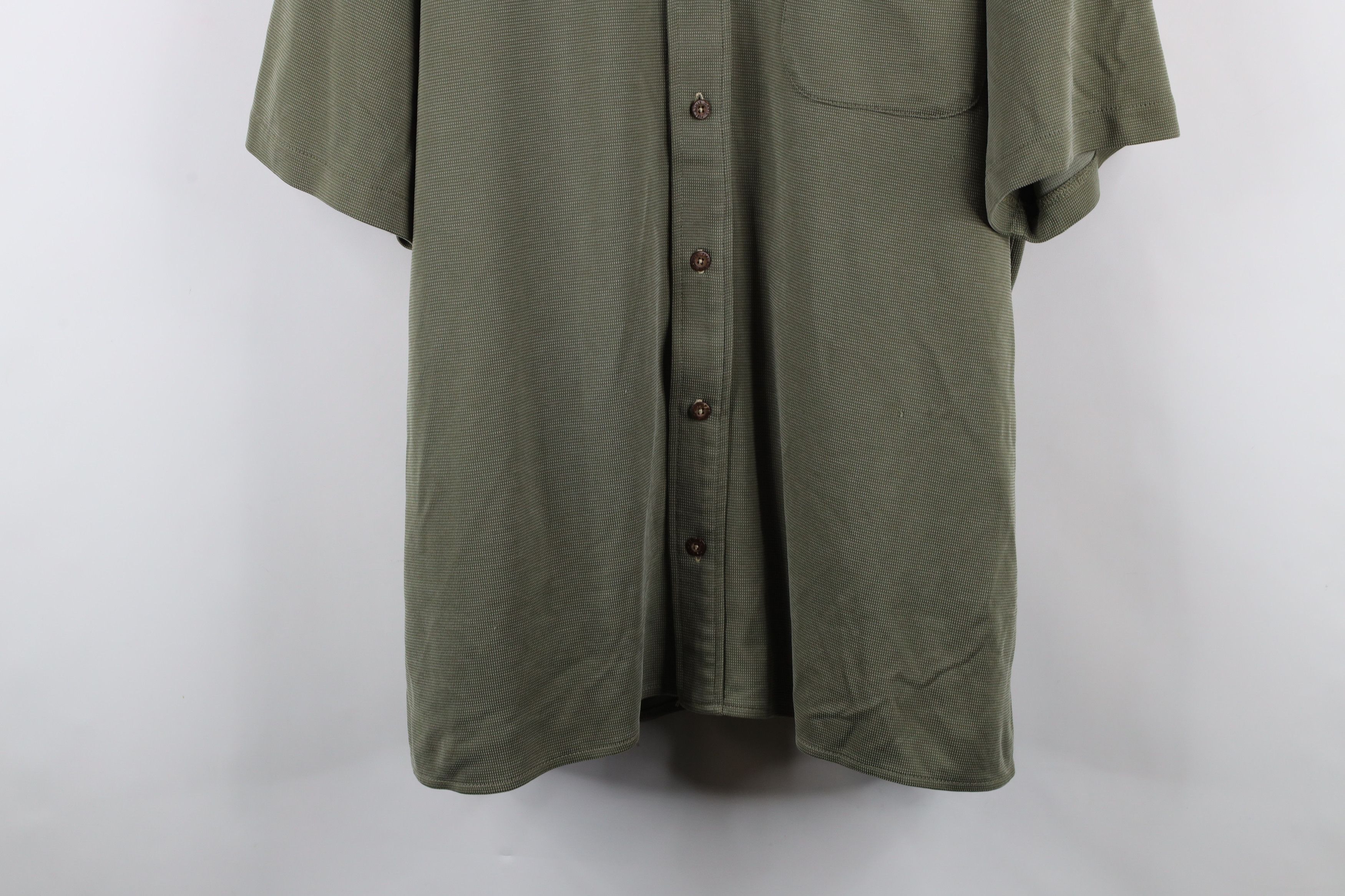 Orvis × Vintage Vintage Orvis Short Sleeve Collared Knit Button Shirt Green Size US XL / EU 56 / 4 - 3 Thumbnail