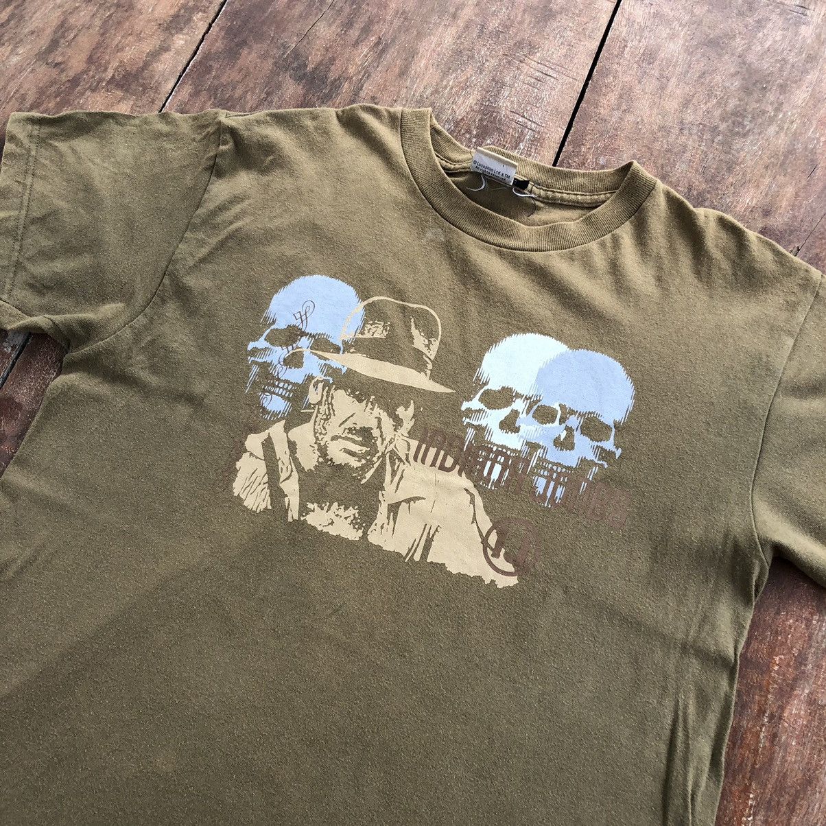 image of Vintage Indiana Jones Movie T Shirt in Green Brown, Men's (Size Medium)