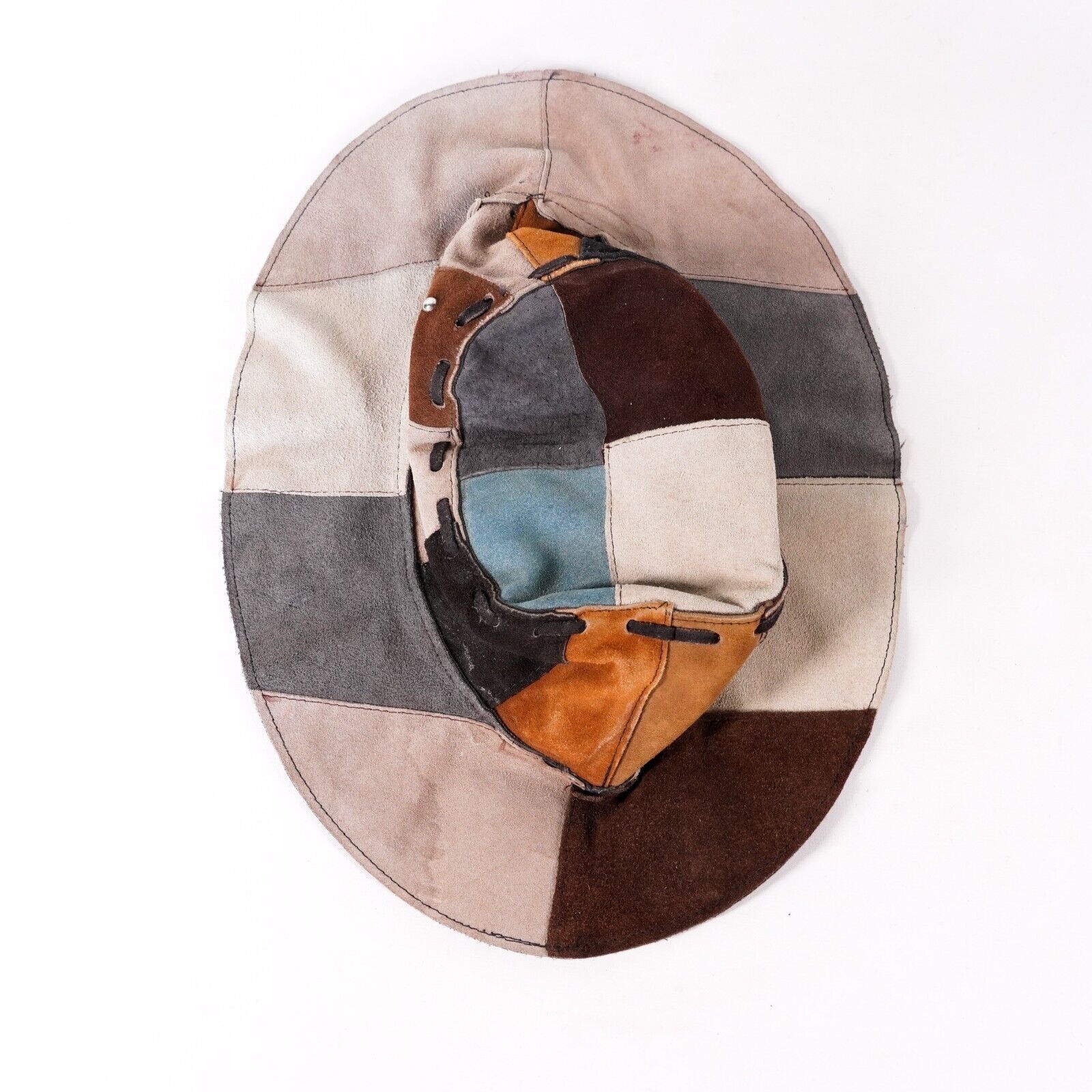 Other Leather Patchwork Stitched Quilt Cowboy Hat Farm Cap Sunhat Size ONE SIZE - 3 Thumbnail
