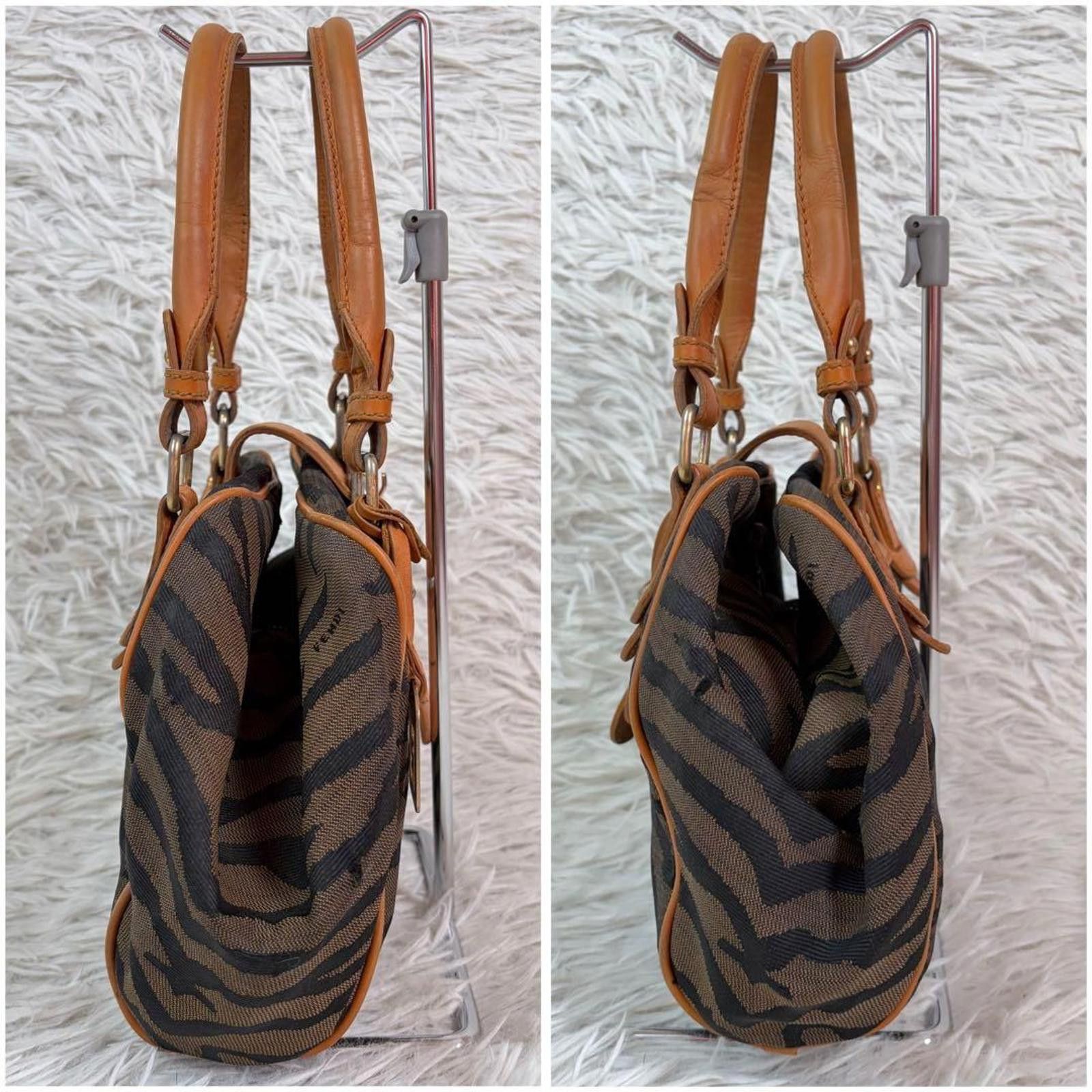 Fendi Fendi - Brown Tan Leather Trim Zebra Size ONE SIZE - 5 Thumbnail