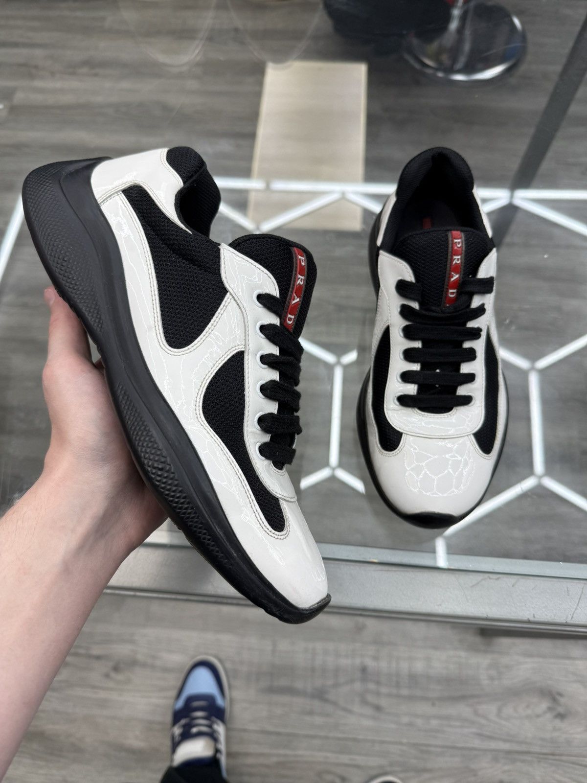Prada Prada Cup Sneakers - White/Black Size US 8 / EU 41 - 1 Thumbnail