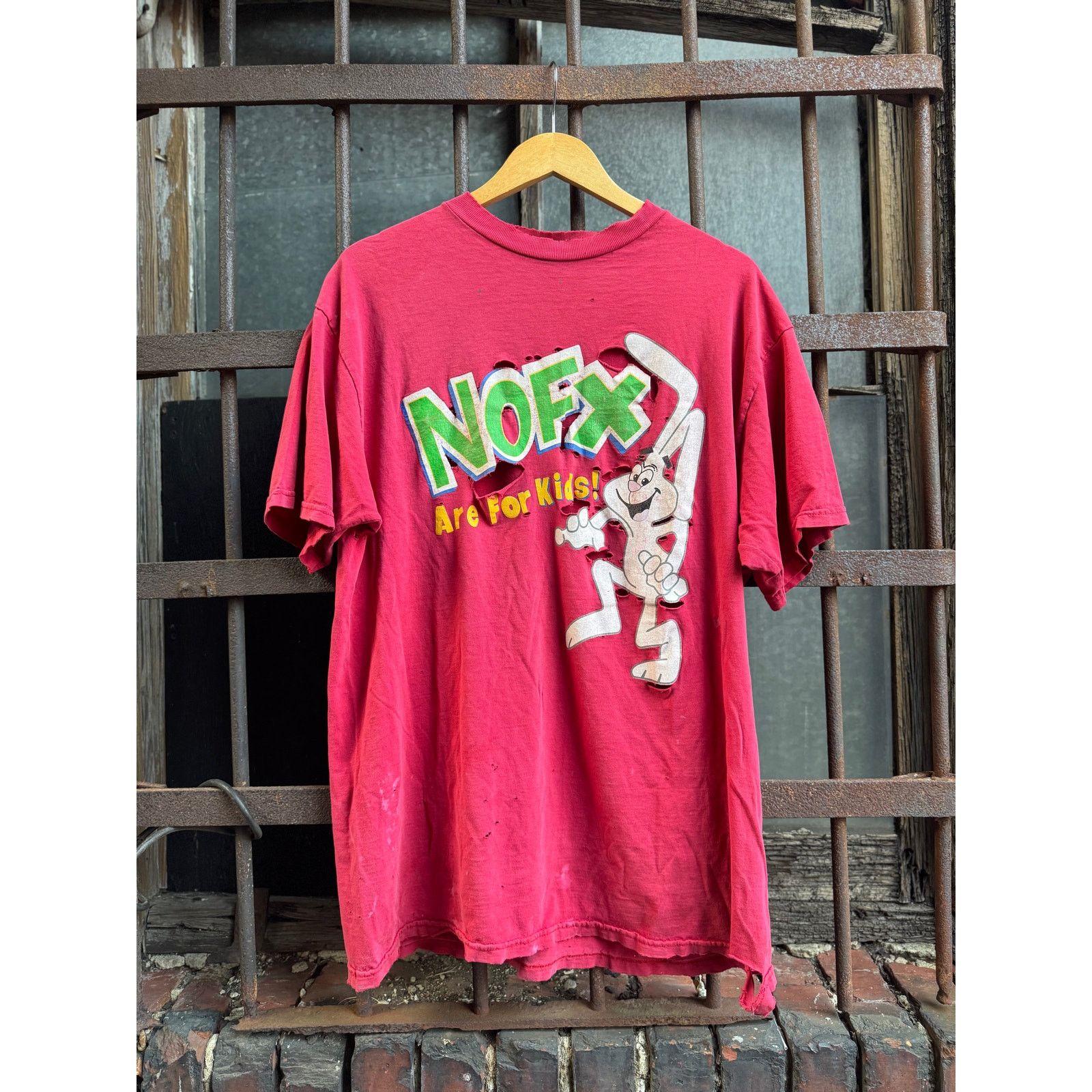 Vintage 90's NOFX Are For Kids Red Tee Size XL- AS IS