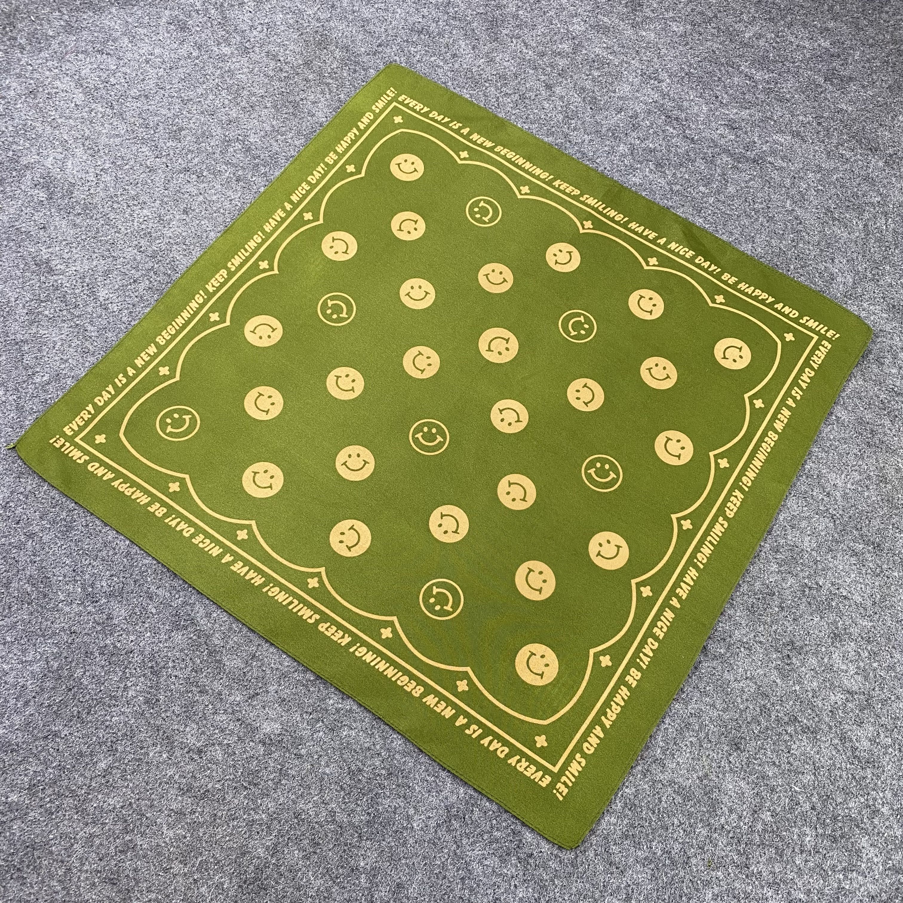 Japanese Brand Smile Face Monogram Handkerchief /Bandana /Neckerchief-B1393 Size ONE SIZE - 4 Thumbnail