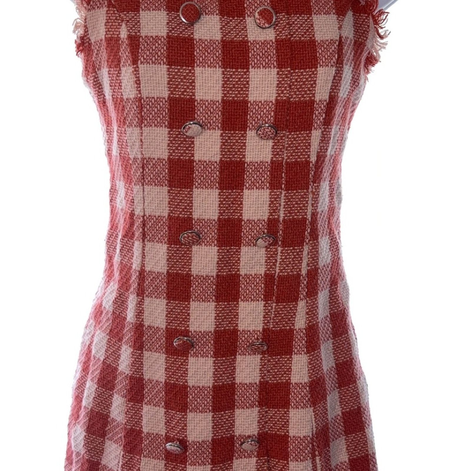 Forever 21 Forever 21 Red and Cream Plaid Mini Dress Size SP Size S / US 4 / IT 40 - 2 Thumbnail