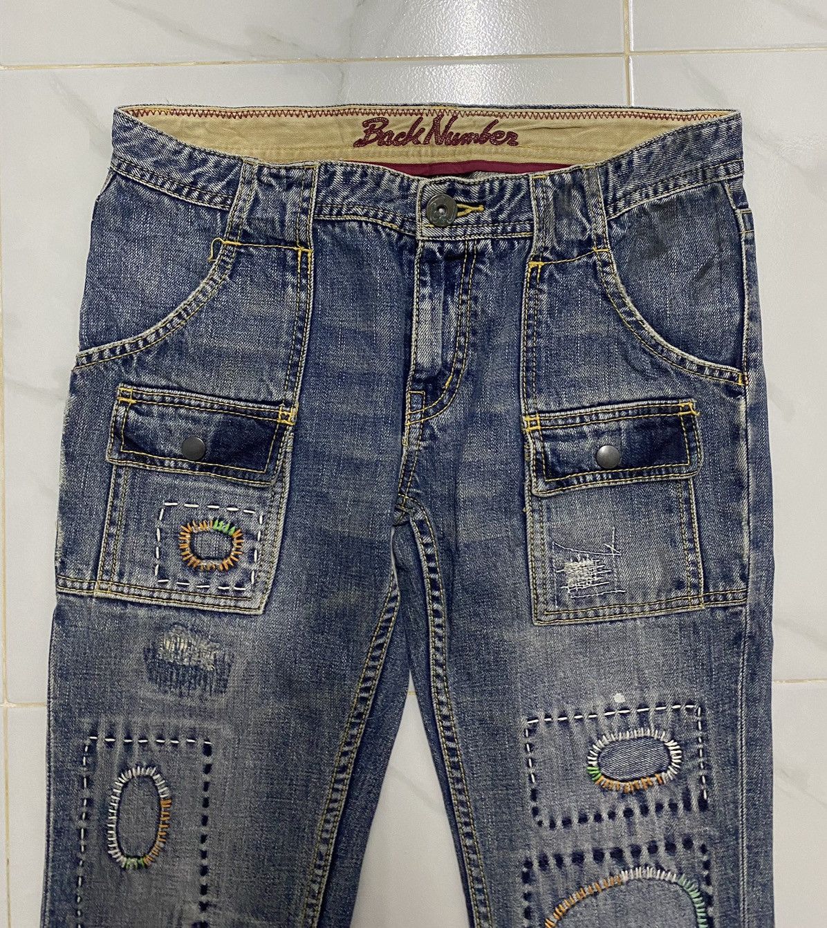 Hysteric Glamour Back Number Sashiko Patchwork Bush Flare Jeans Size US 30 / EU 46 - 6 Thumbnail