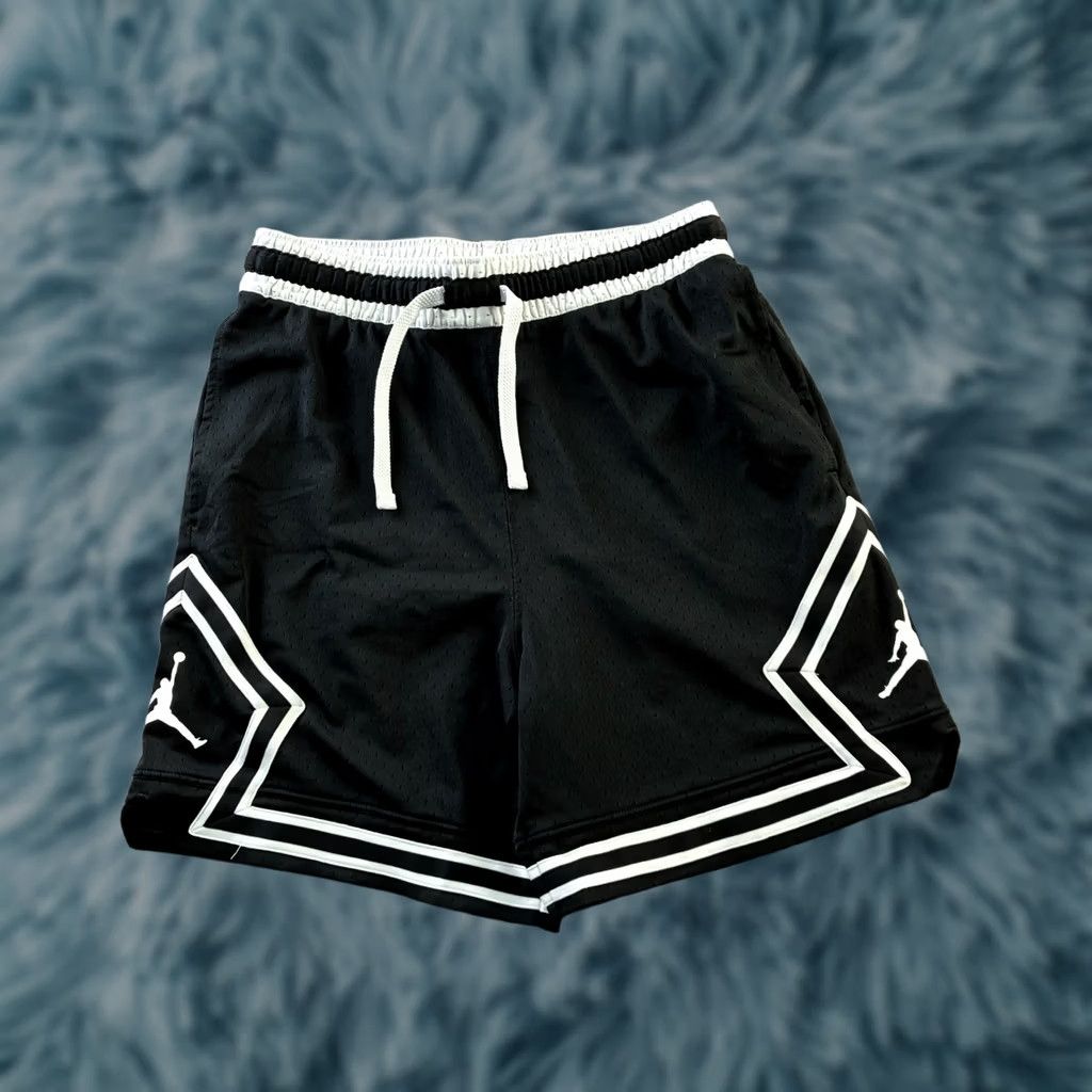Jordan Basketball Shorts Mens Medium Black White Diamond Jumpman Logo Gym, Men's (Size 31)