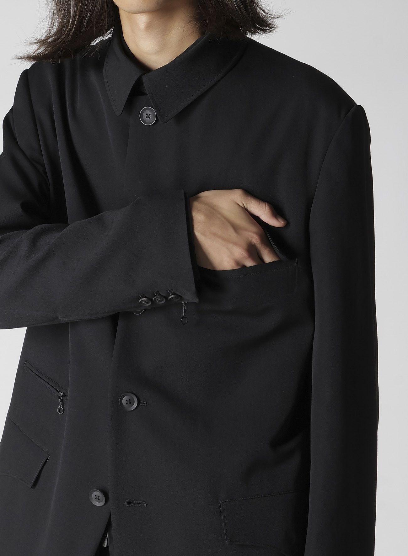 Yohji Yamamoto Yohji Yamamoto Pour Homme HOOK COLLAR 5 SINGLE JACKET BLAZER Size US M / EU 48-50 / 2 - 14 Thumbnail