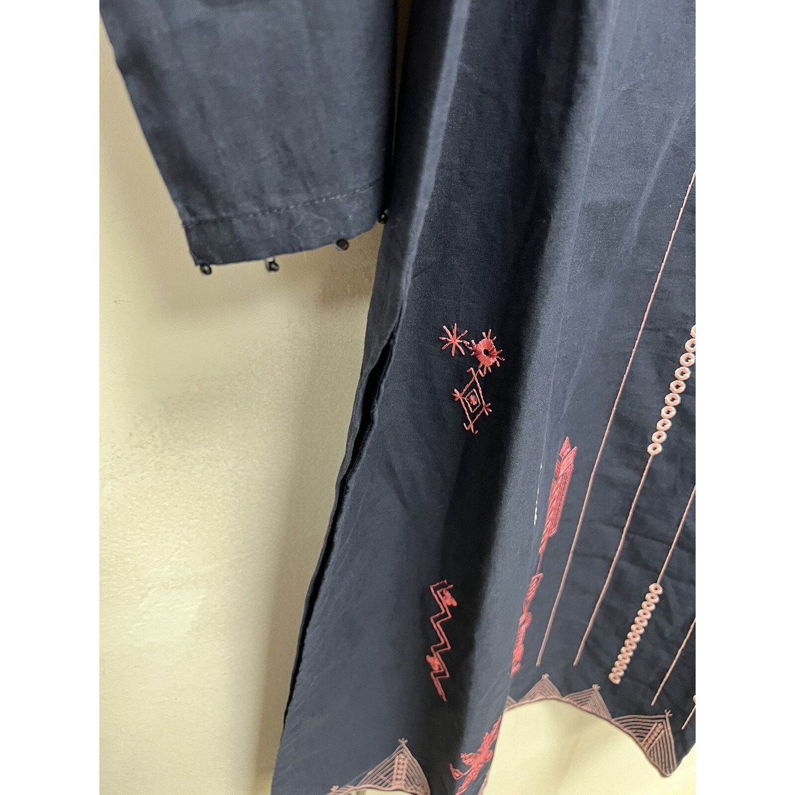 & Other Stories Beechtree Embroidered Shirt Navy Size 10 Women Dress A000651 Size L / US 10 / IT 46 - 7 Thumbnail