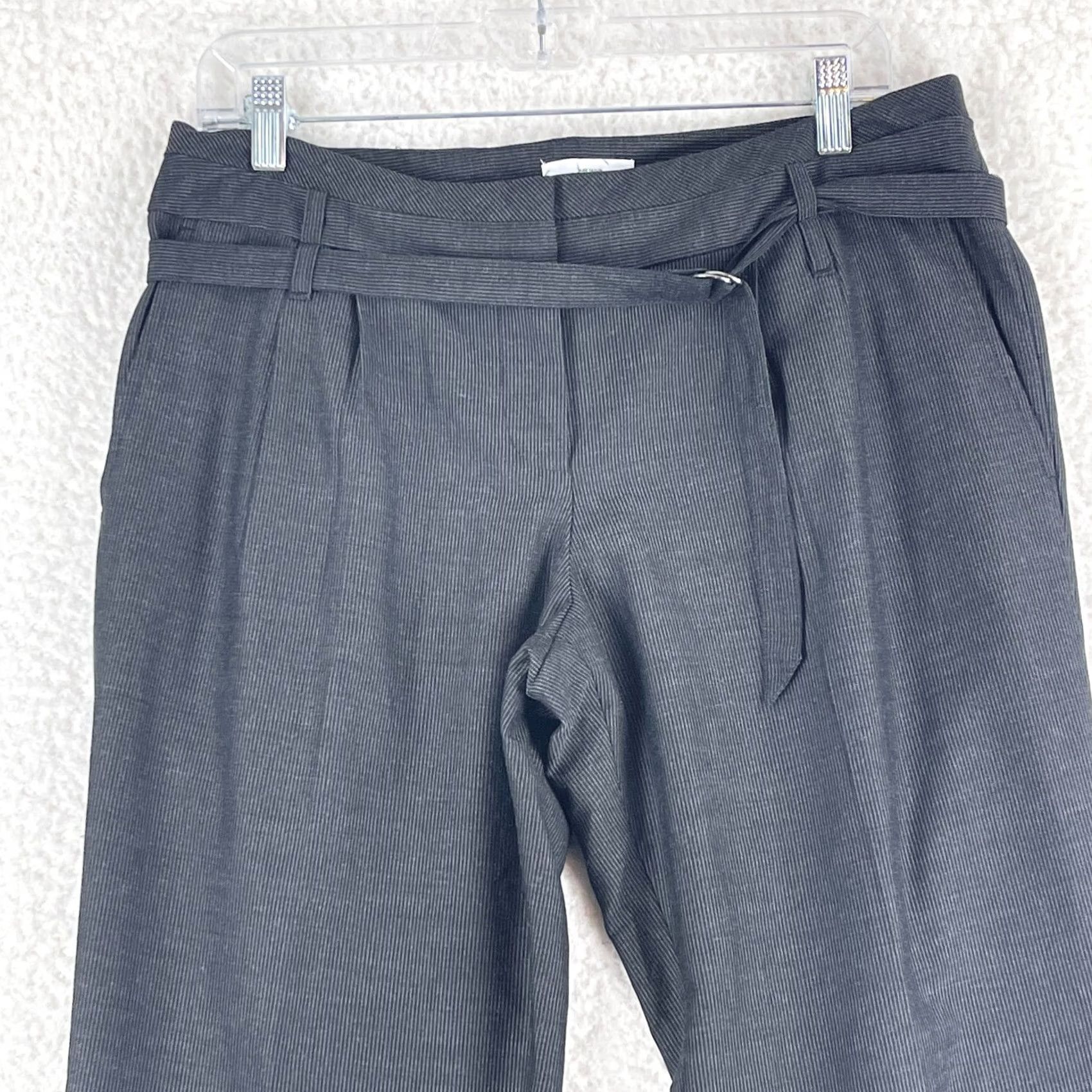 Ann Taylor Ann Taylor LOFT Marisa Pants Womens Size 8 Black Cropped Mid-Rise Pleated Belted Size 30" / US 8 / IT 44 - 2 Thumbnail